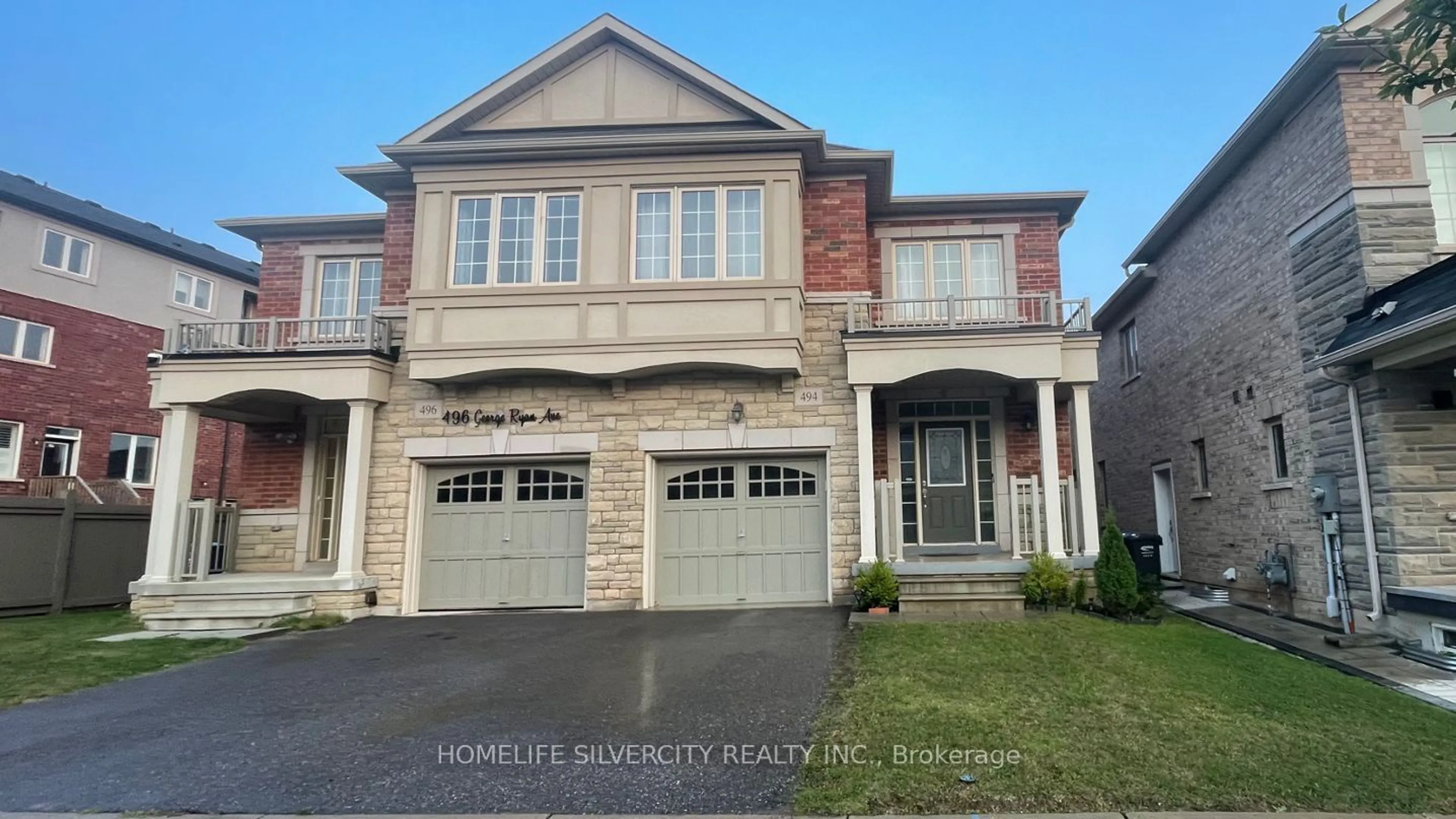 Frontside or backside of a home, the street view for 494 George Ryan Ave, Oakville Ontario L6H 0S5