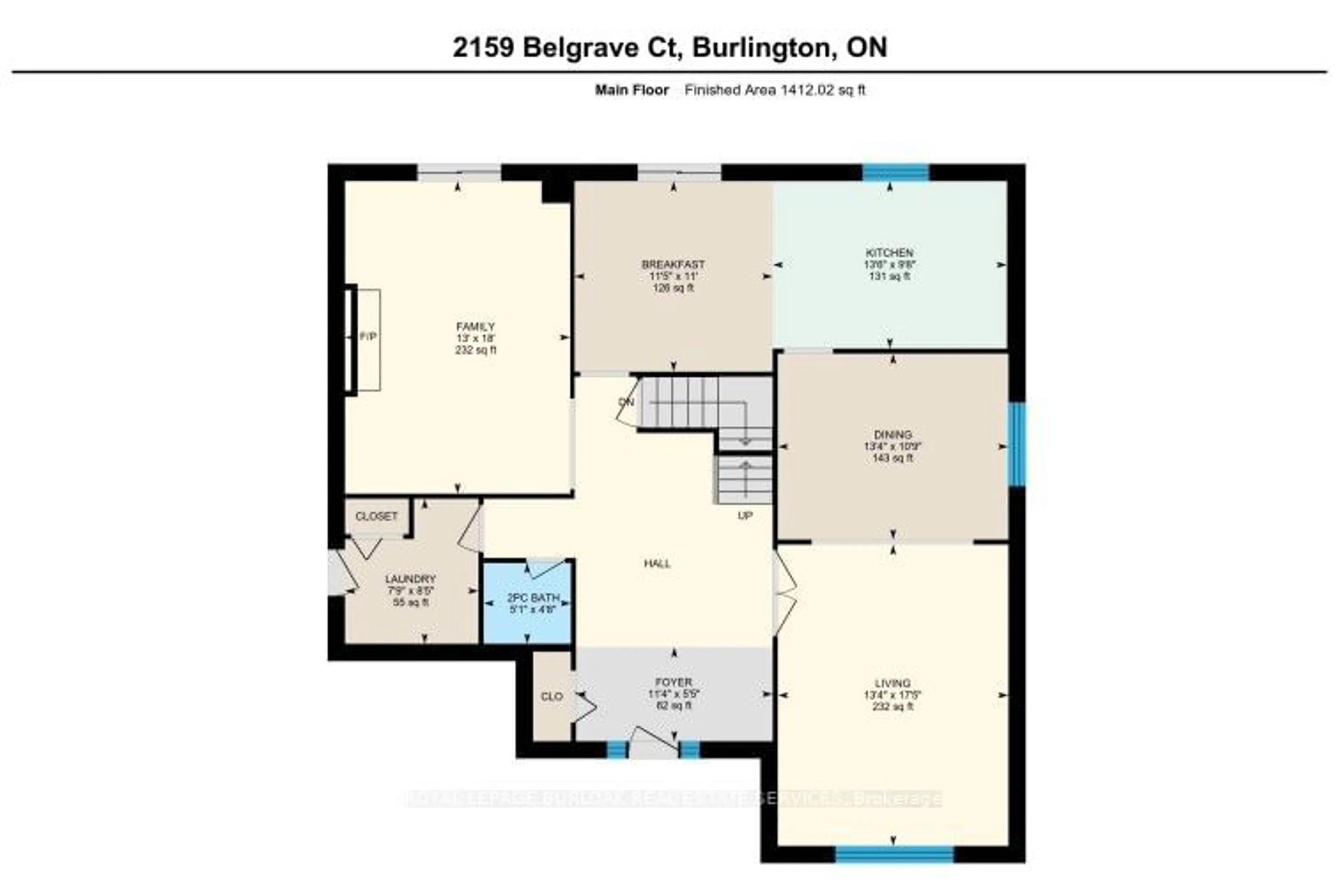 Floor plan for 2159 Belgrave Crt, Burlington Ontario L7P 3R5