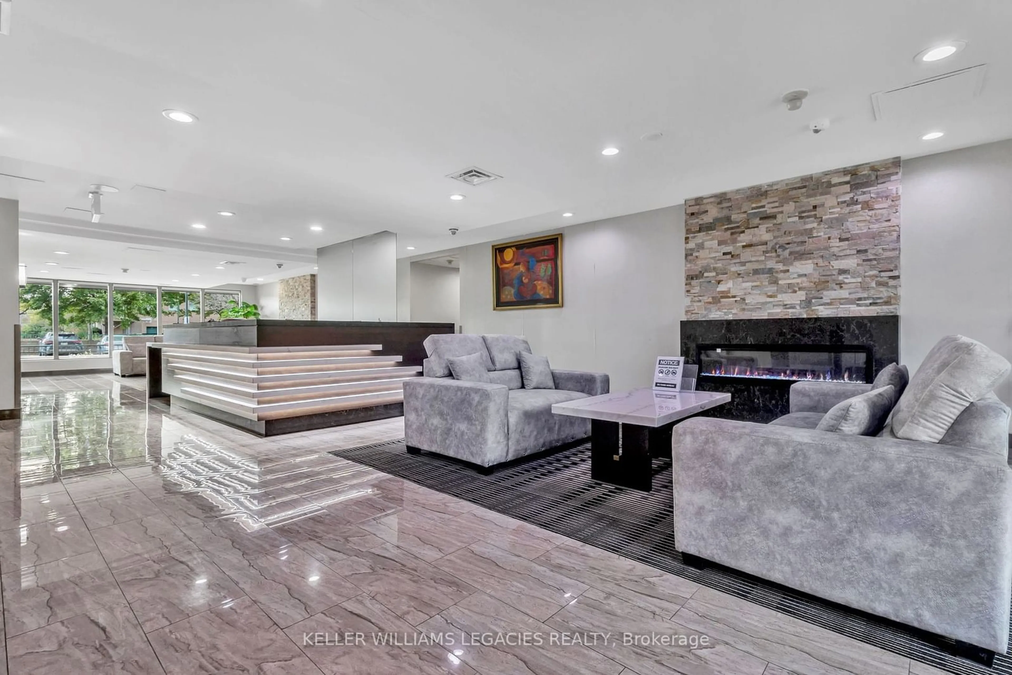 Indoor lobby, wood floors for 145 Hillcrest Ave #1701, Mississauga Ontario L5B 3Z1