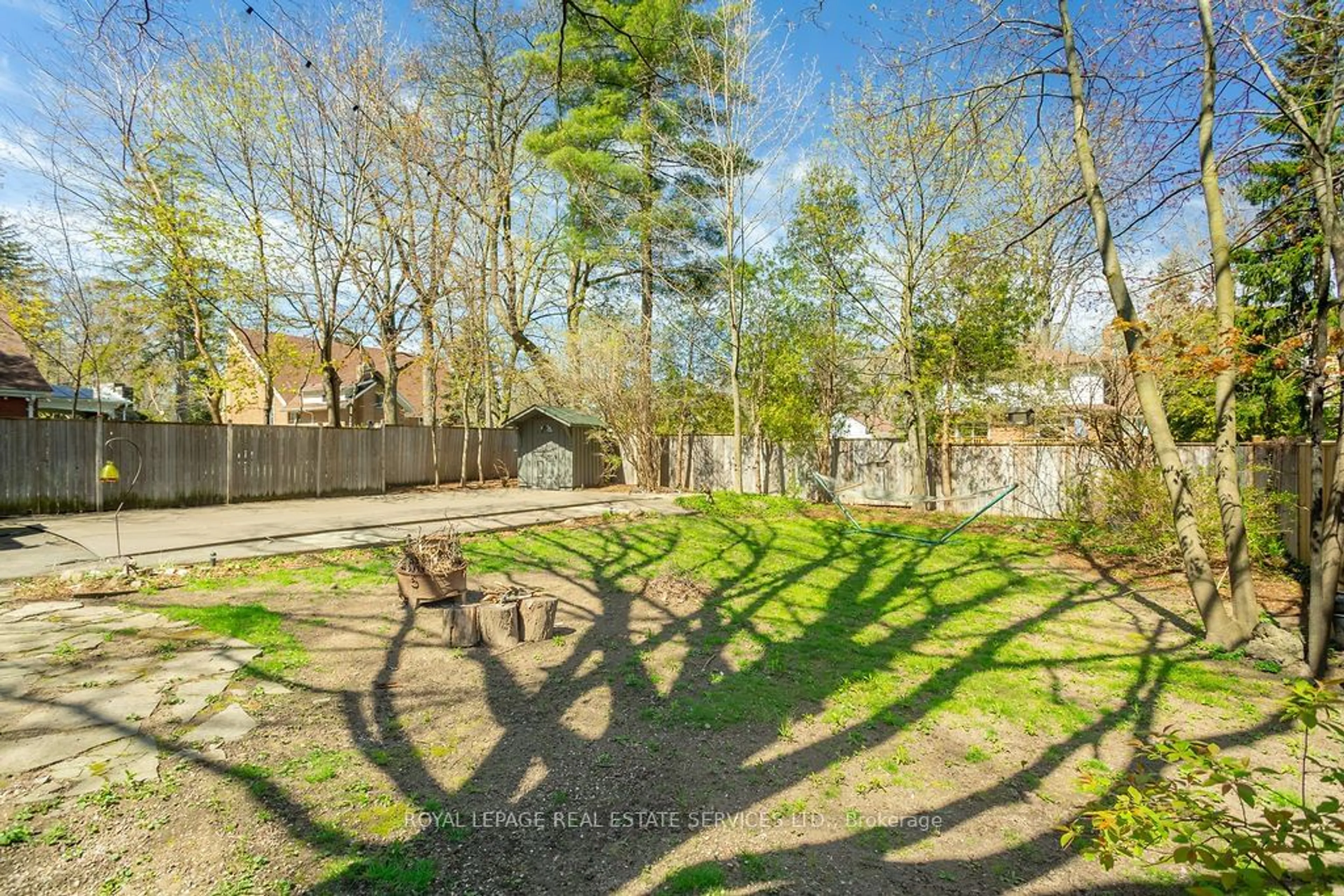 Patio, the fenced backyard for 319 Macdonald Rd, Oakville Ontario L6J 2A8