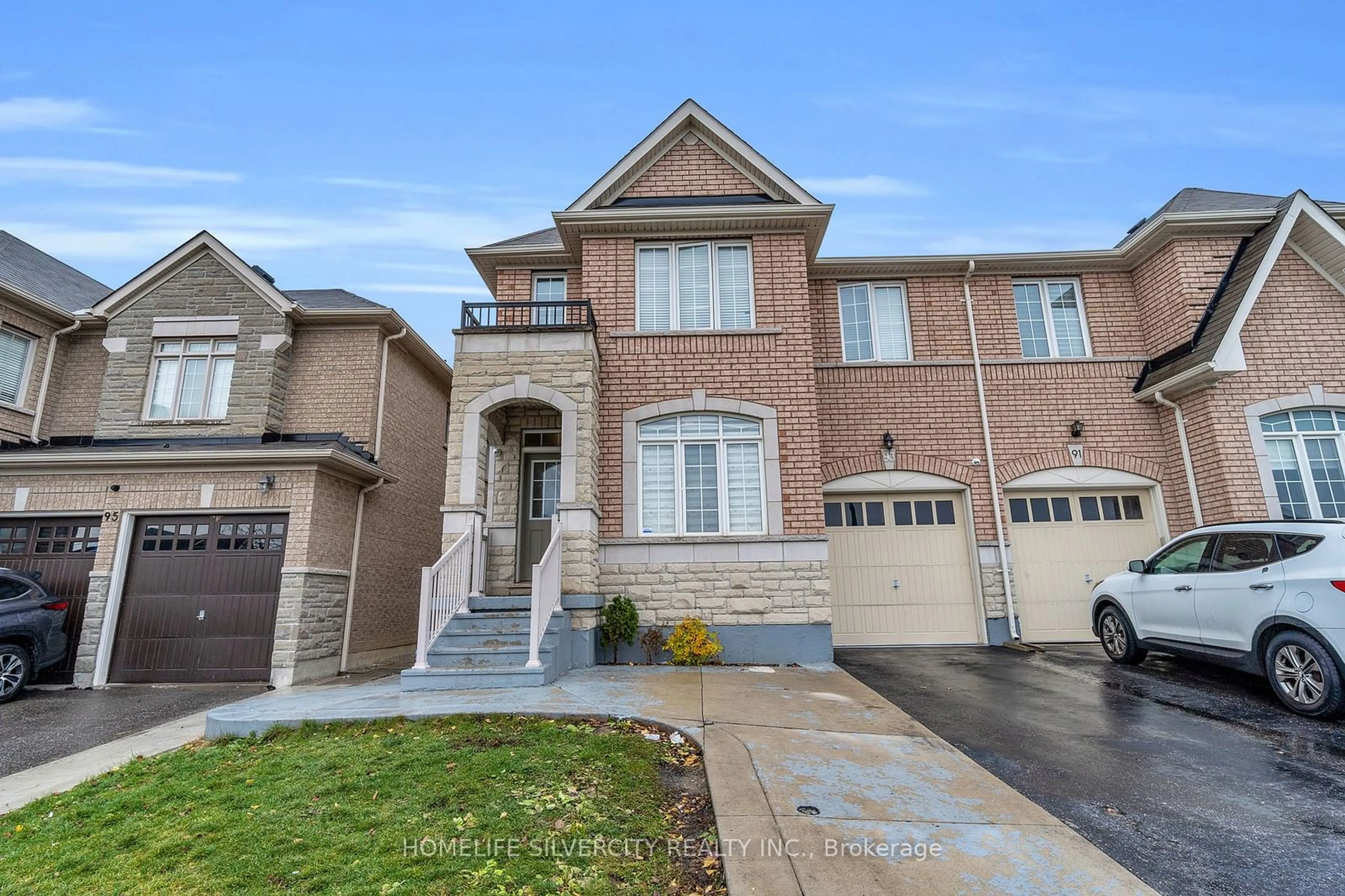 A pic from exterior of the house or condo, the street view for 93 Education Rd, Brampton Ontario L6P 3W3