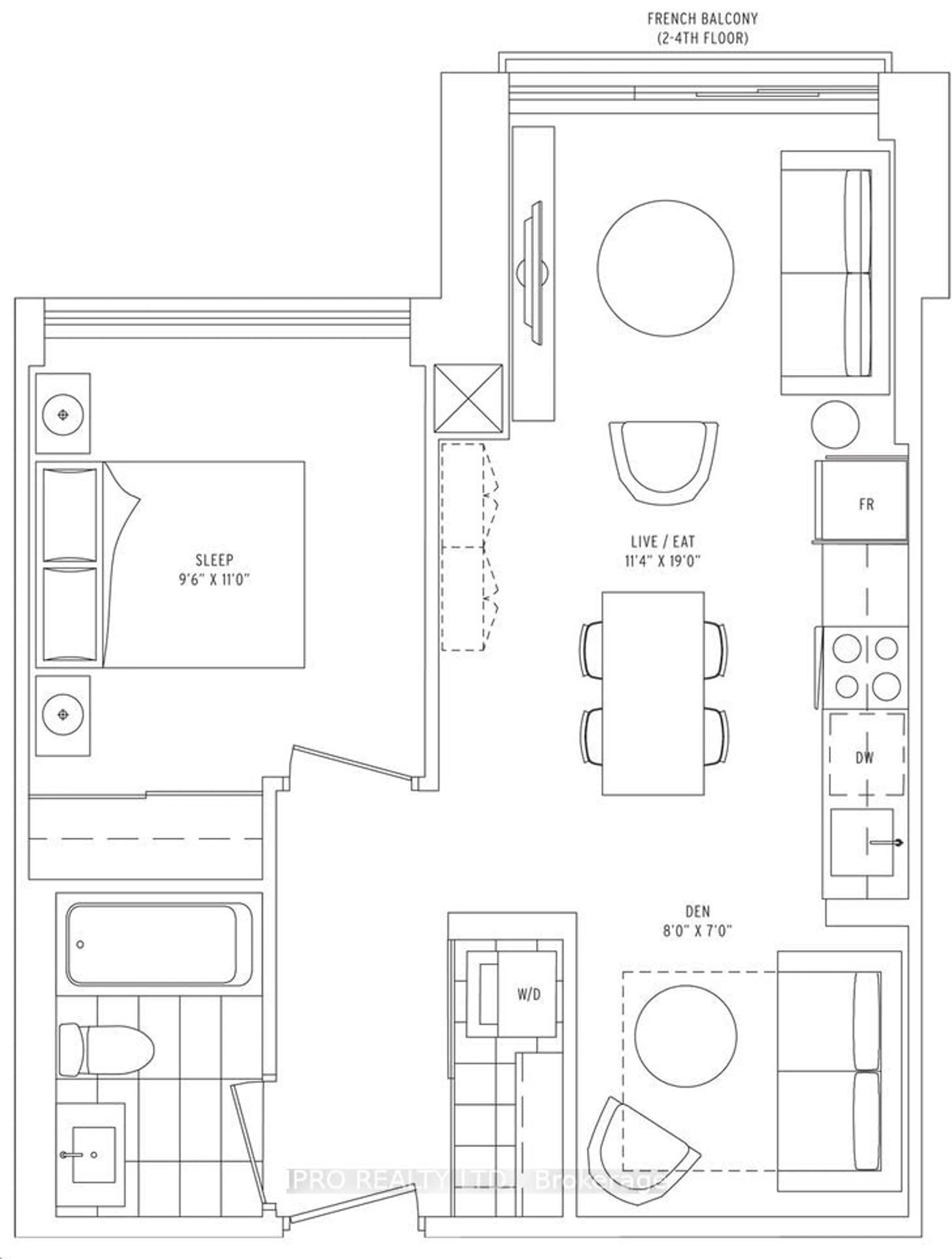 Floor plan for 1787 St. Clair Ave #414, Toronto Ontario M6N 0B7