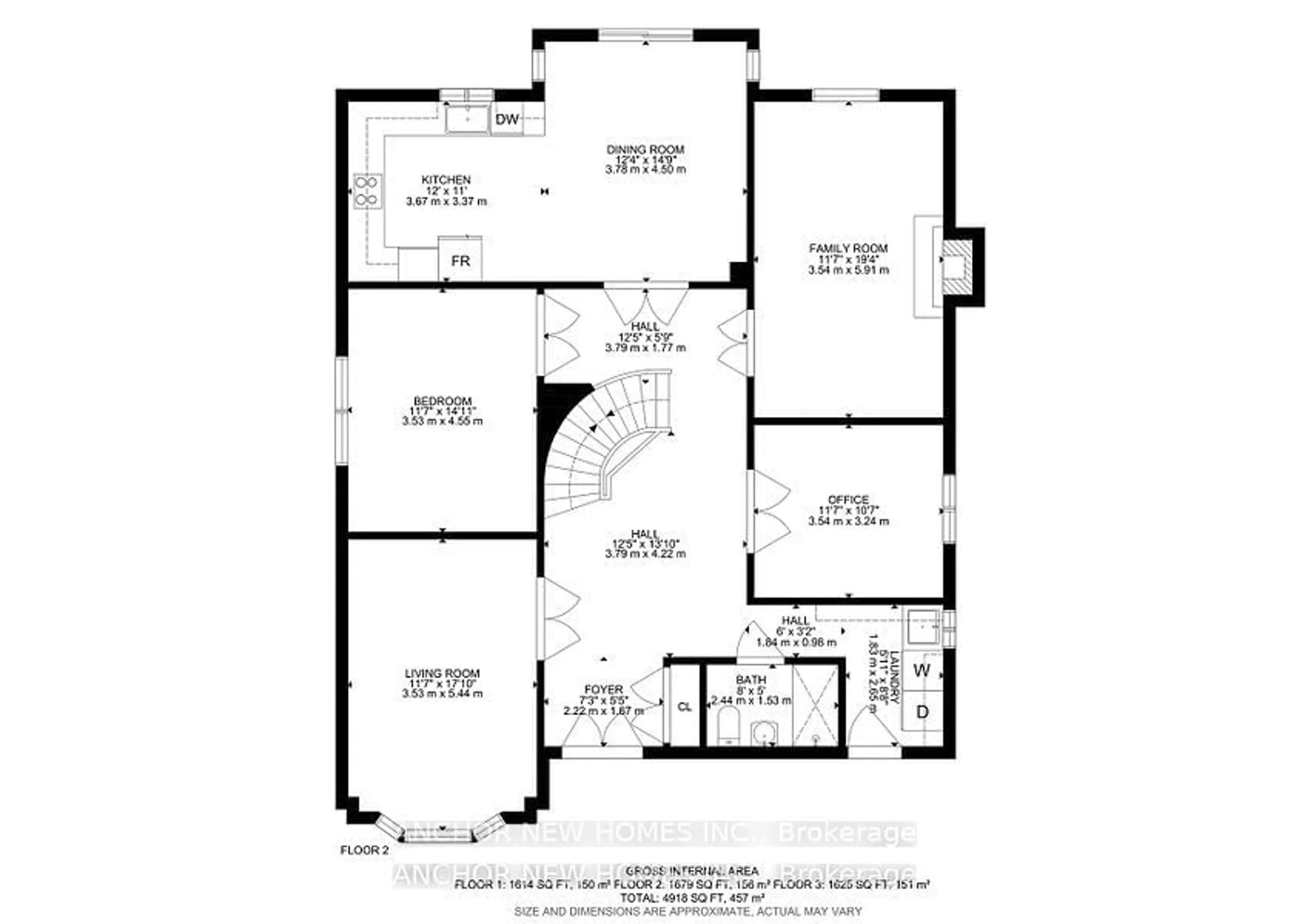 Floor plan for 52 Settler Crt, Brampton Ontario L6Z 4L7