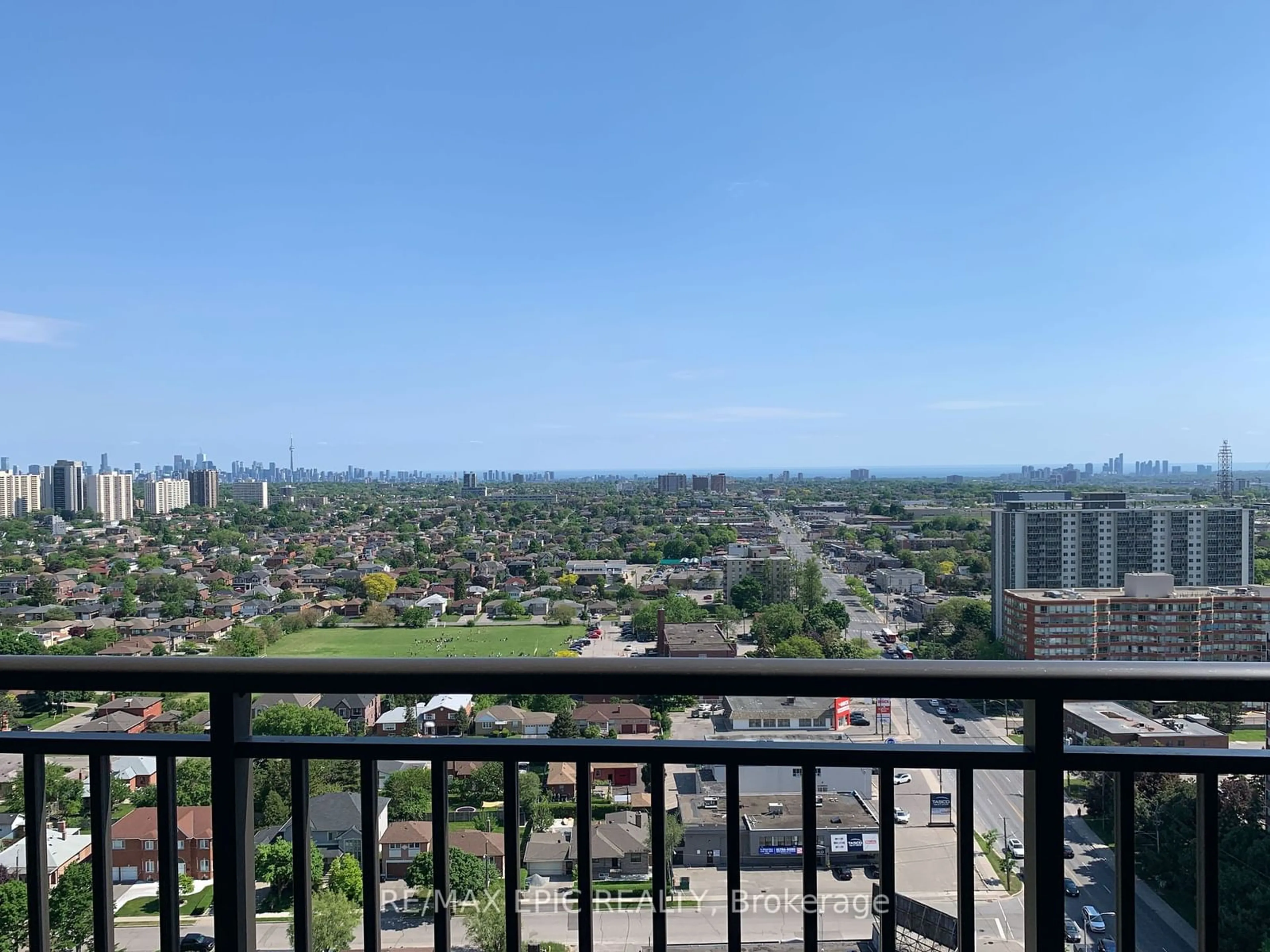 A pic from exterior of the house or condo, the view of city buildings for 830 Lawrence Ave #2207, Toronto Ontario M6A 0B6