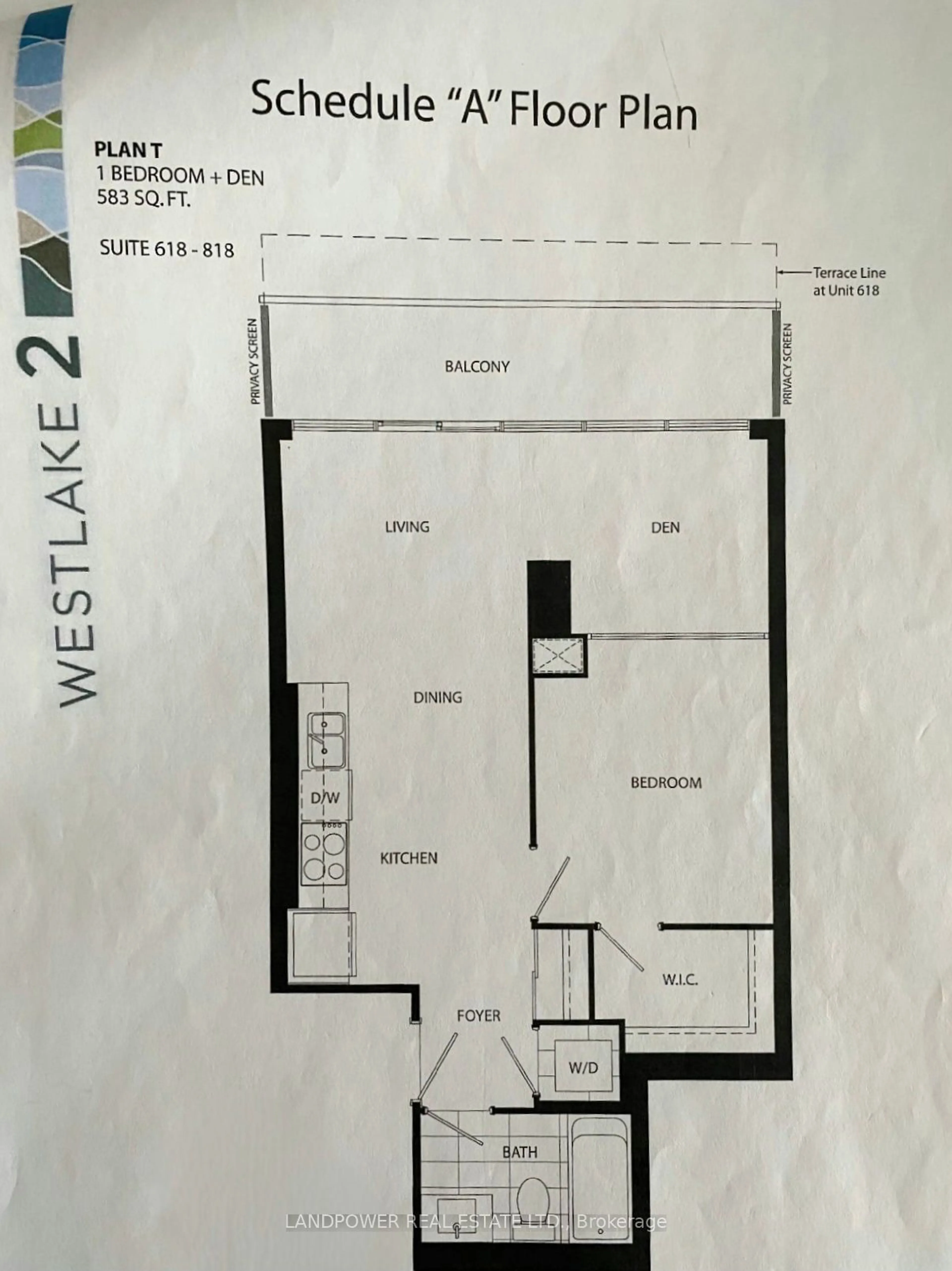 Floor plan for 2200 Lake Shore Blvd #818, Toronto Ontario M8V 1A4