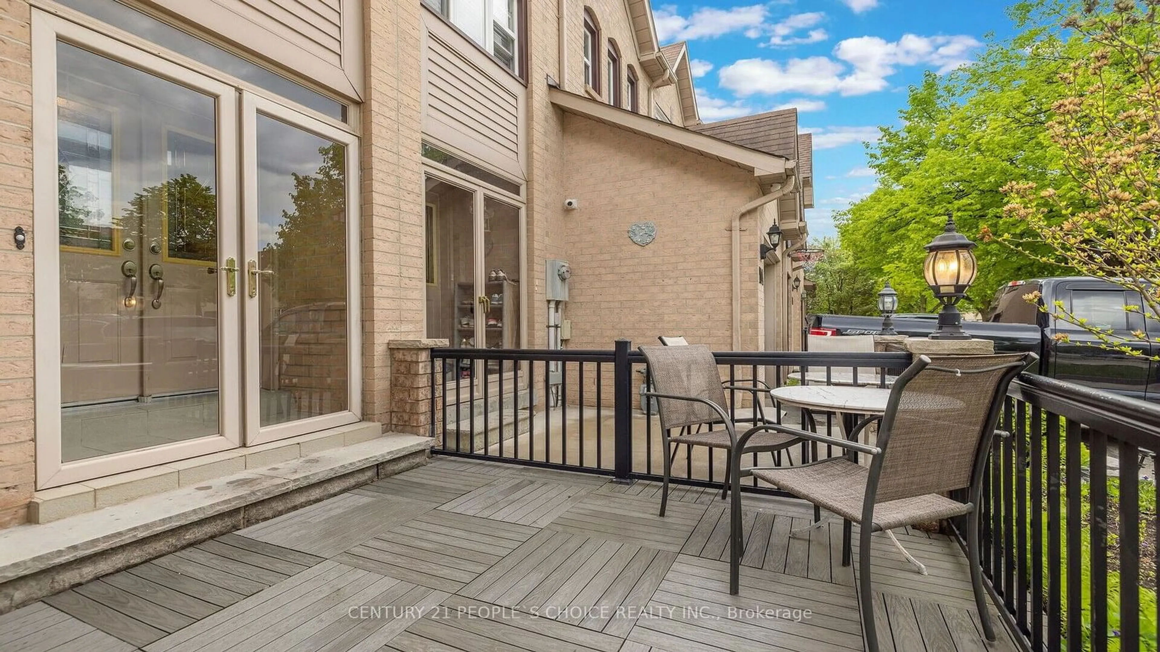 Patio, the fenced backyard for 102 Richwood Cres, Brampton Ontario L6X 4K7