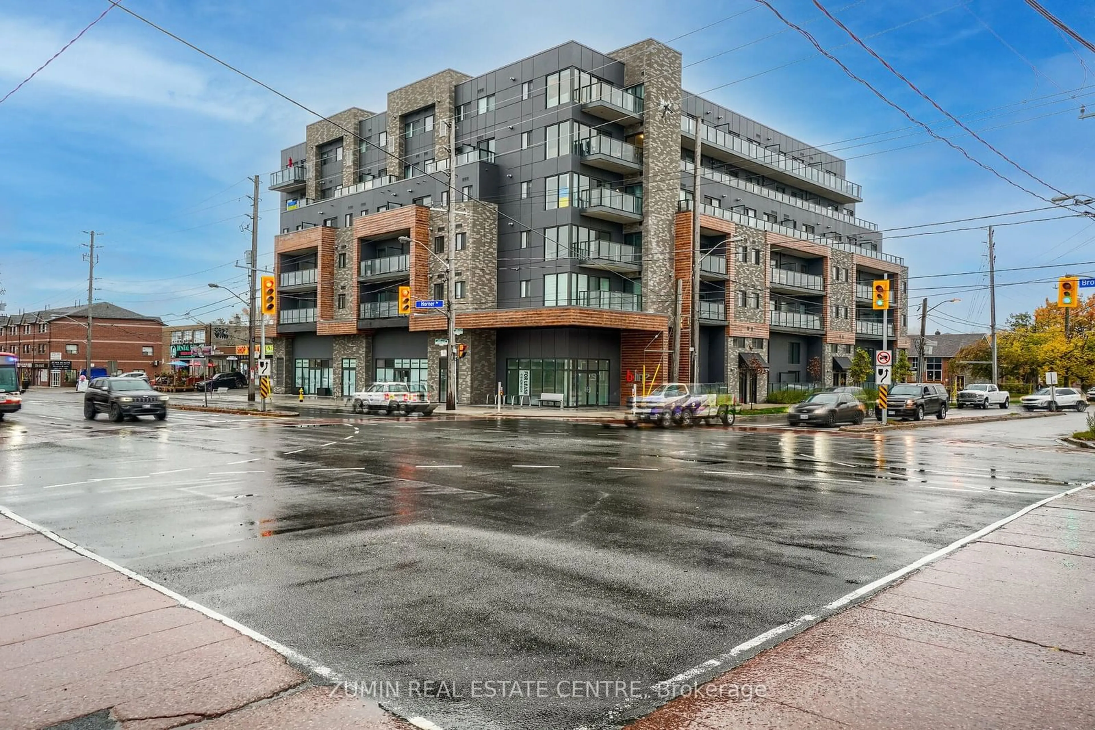 A pic from exterior of the house or condo, the street view for 408 Browns Line #312, Toronto Ontario M5W 3T9