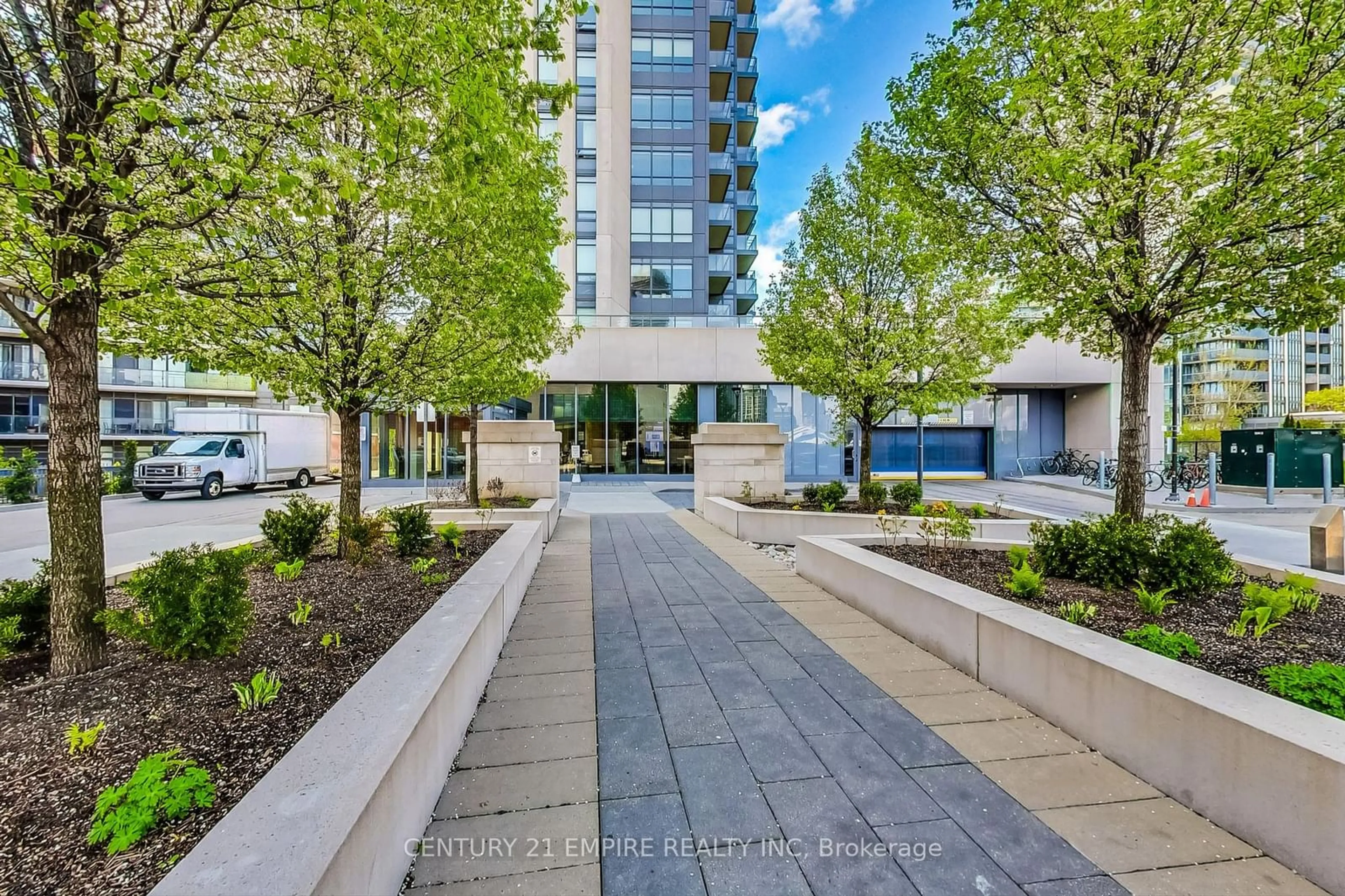 A pic from exterior of the house or condo, the street view for 36 Park Lawn Rd #203, Toronto Ontario M8V 0E5