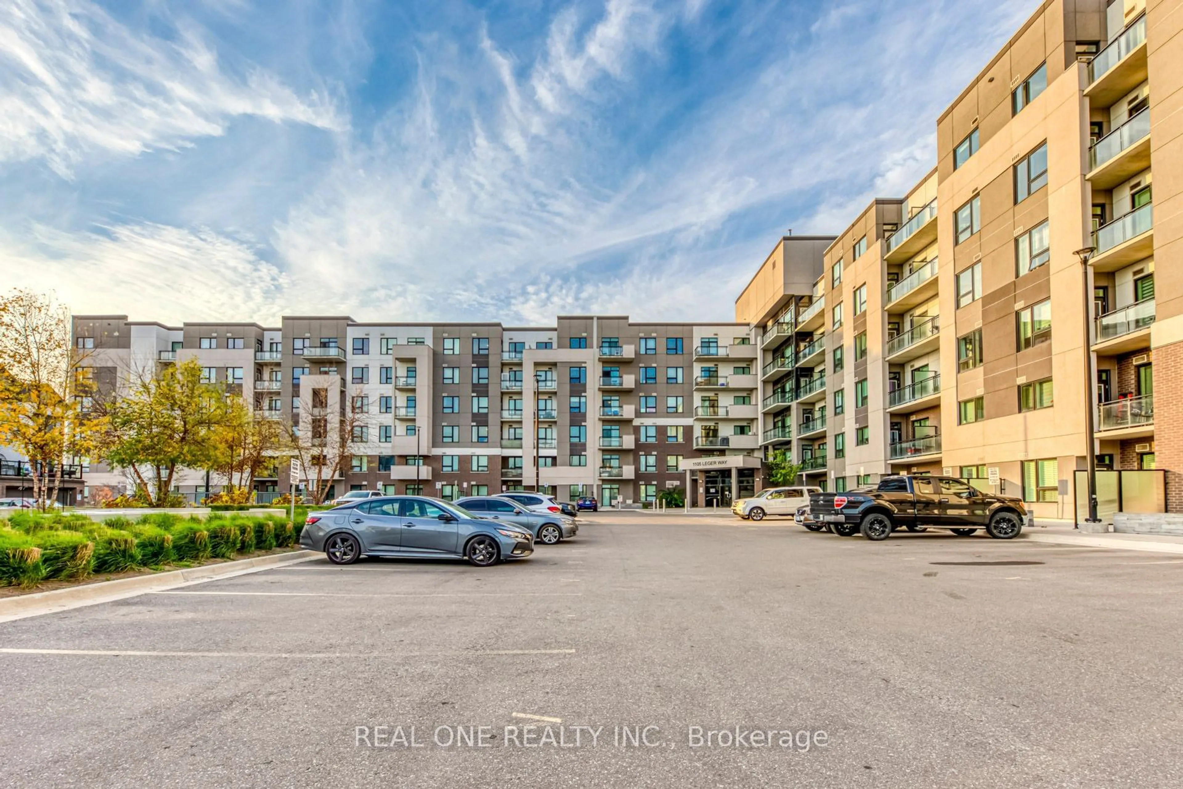 A pic from exterior of the house or condo, the street view for 1105 Leger Way #223, Milton Ontario L9T 7K6