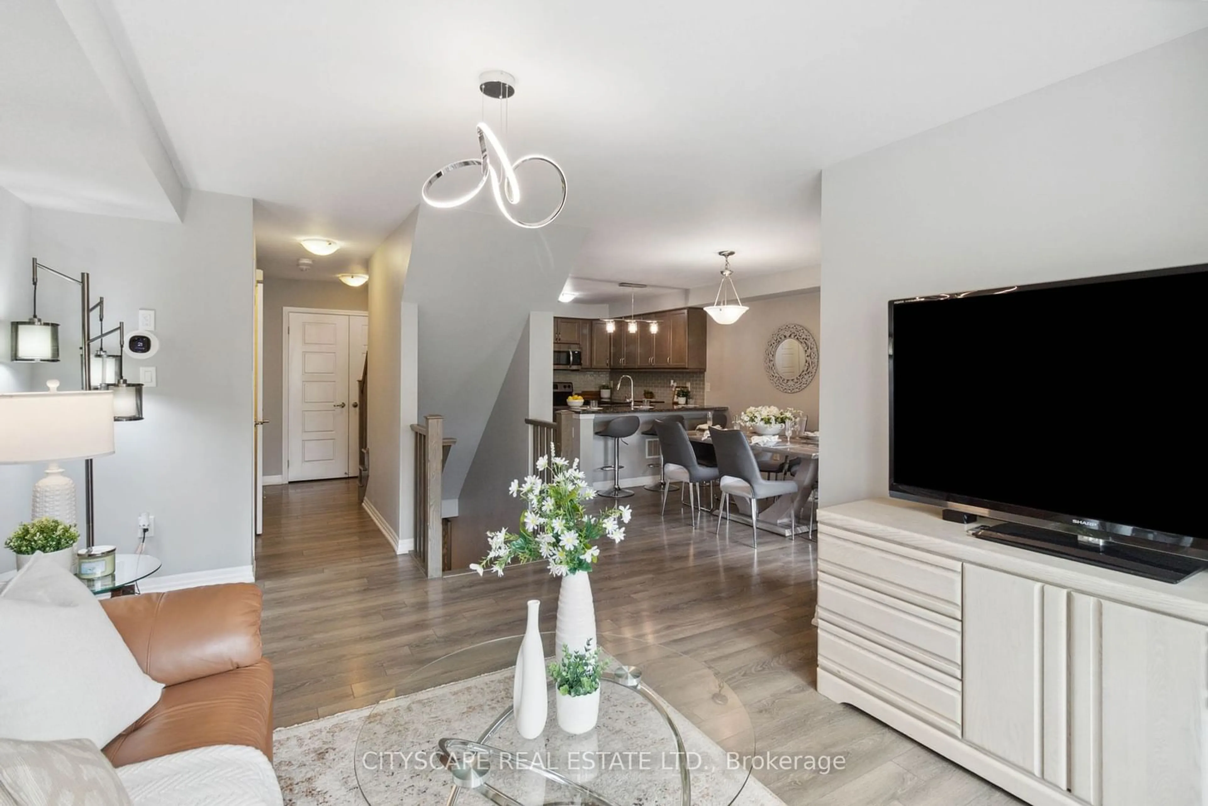 Living room, wood floors for 3061 Mistletoe Gdns, Oakville Ontario L6M 0Y8