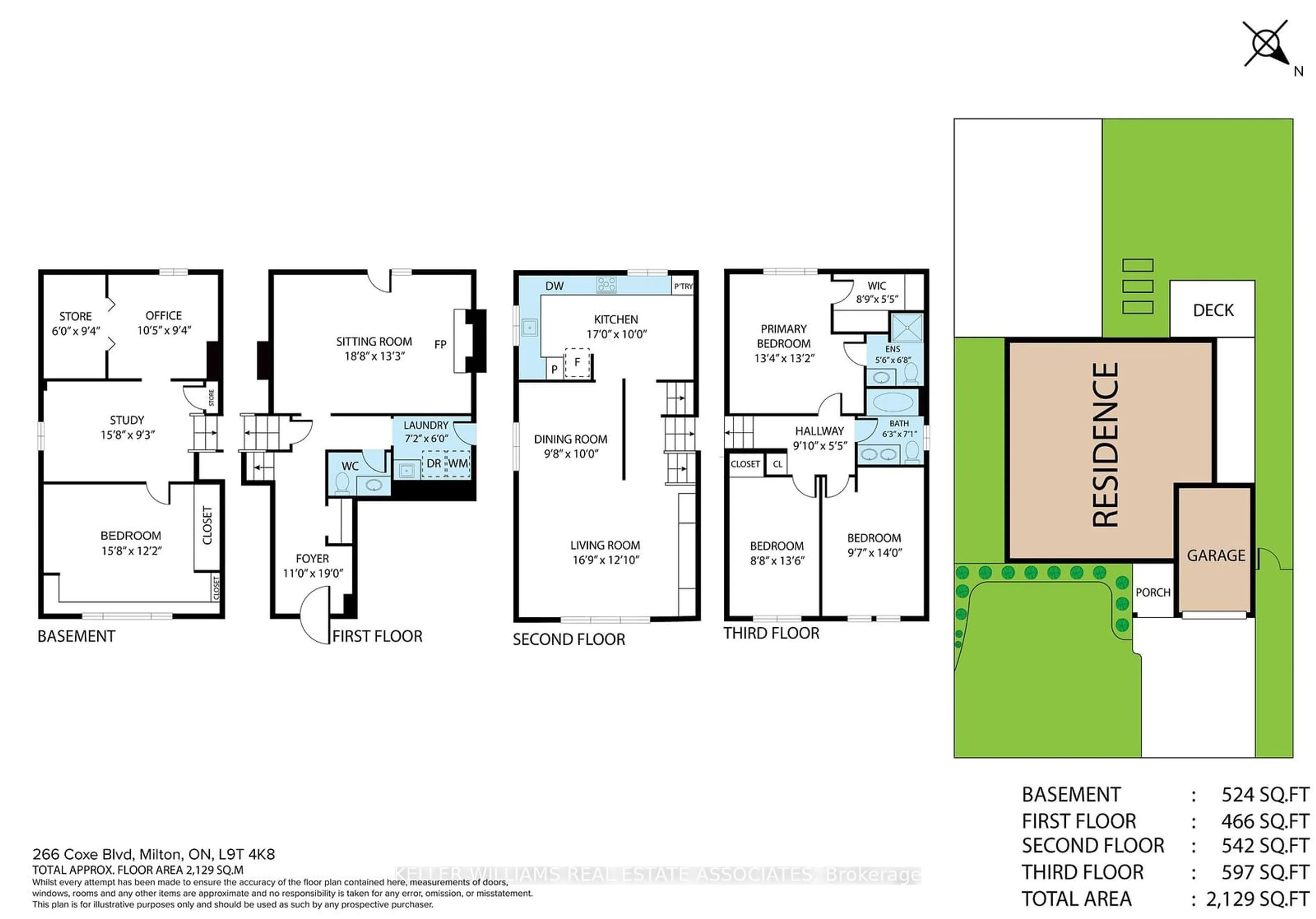 Floor plan for 266 Coxe Blvd, Milton Ontario L9T 4K8