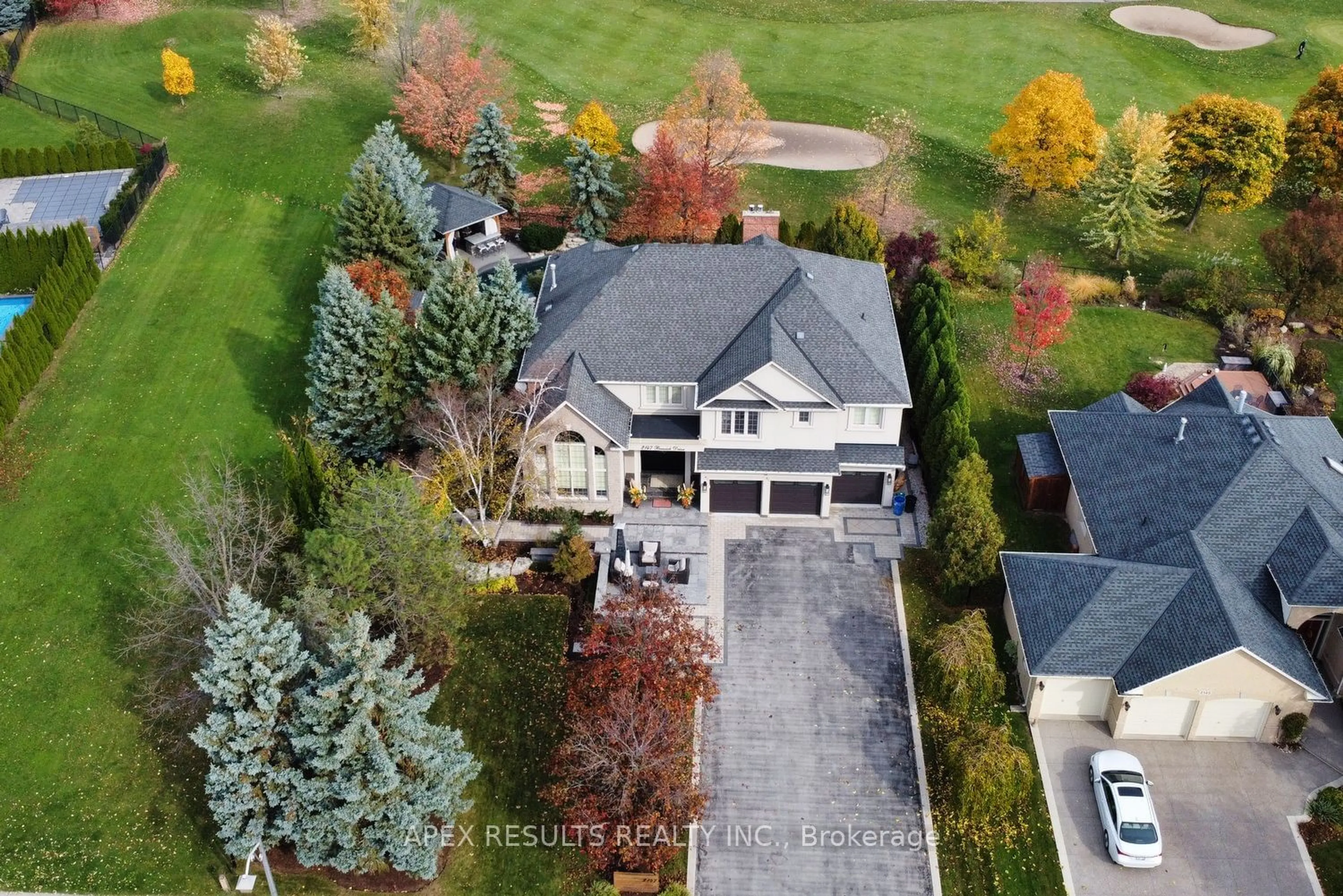 Frontside or backside of a home, the fenced backyard for 2147 Berwick Dr, Burlington Ontario L7M 4B2