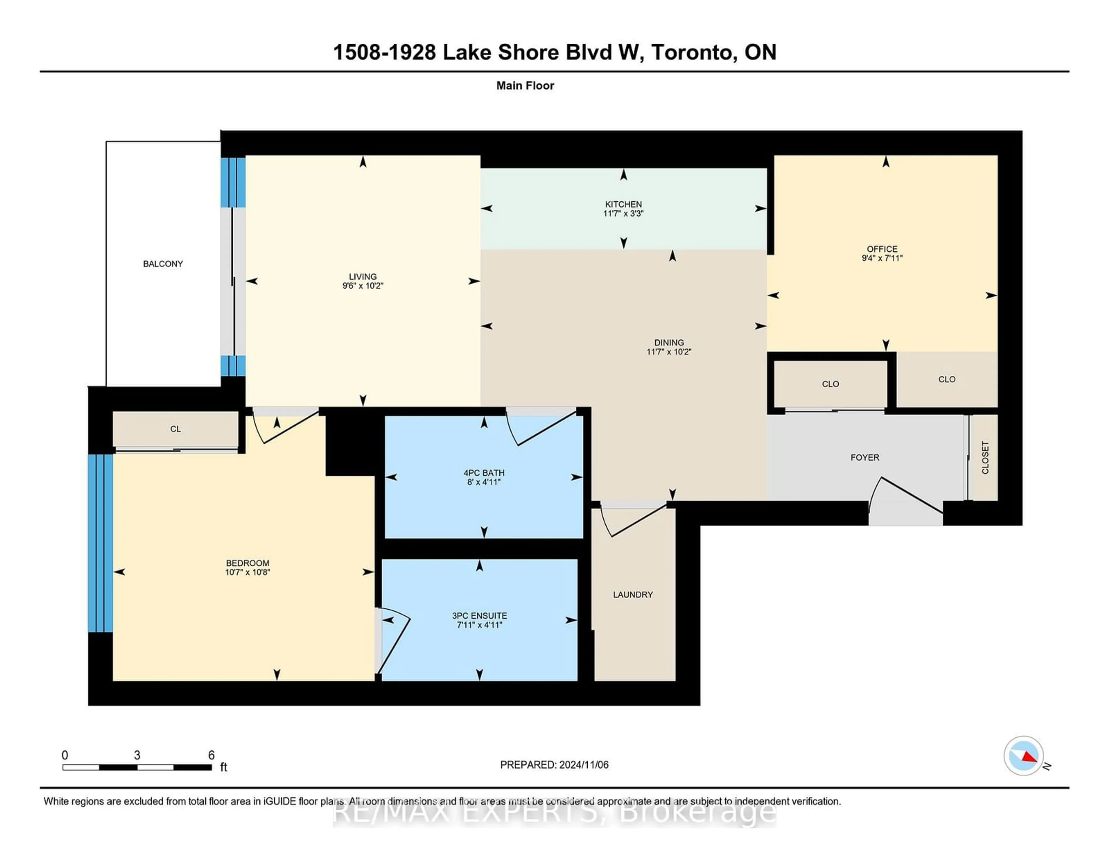 Floor plan for 1928 Lakeshore Blvd #1508, Toronto Ontario M6S 0B1