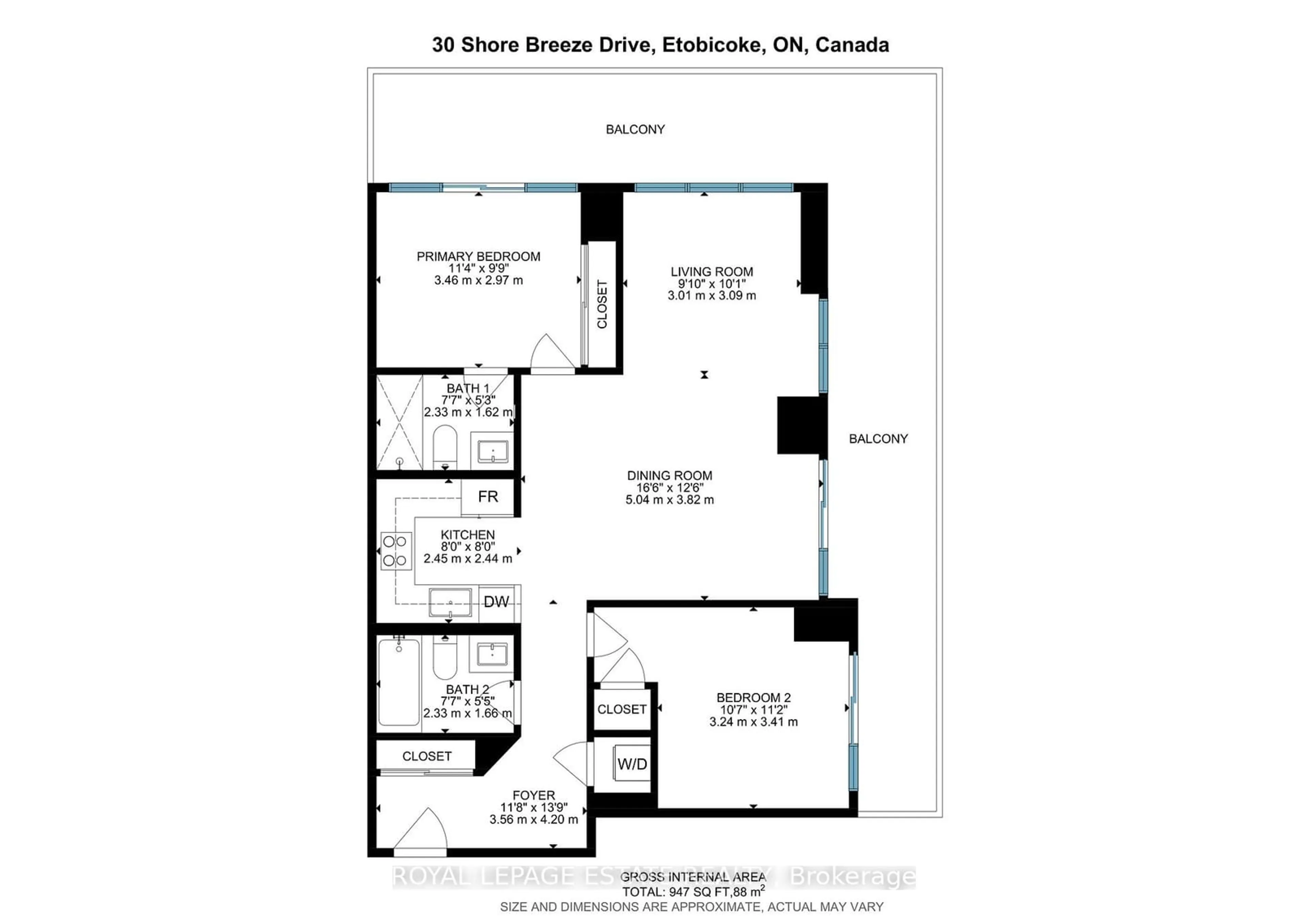 Floor plan for 30 Shore Breeze Dr #1123, Toronto Ontario M8V 0J1