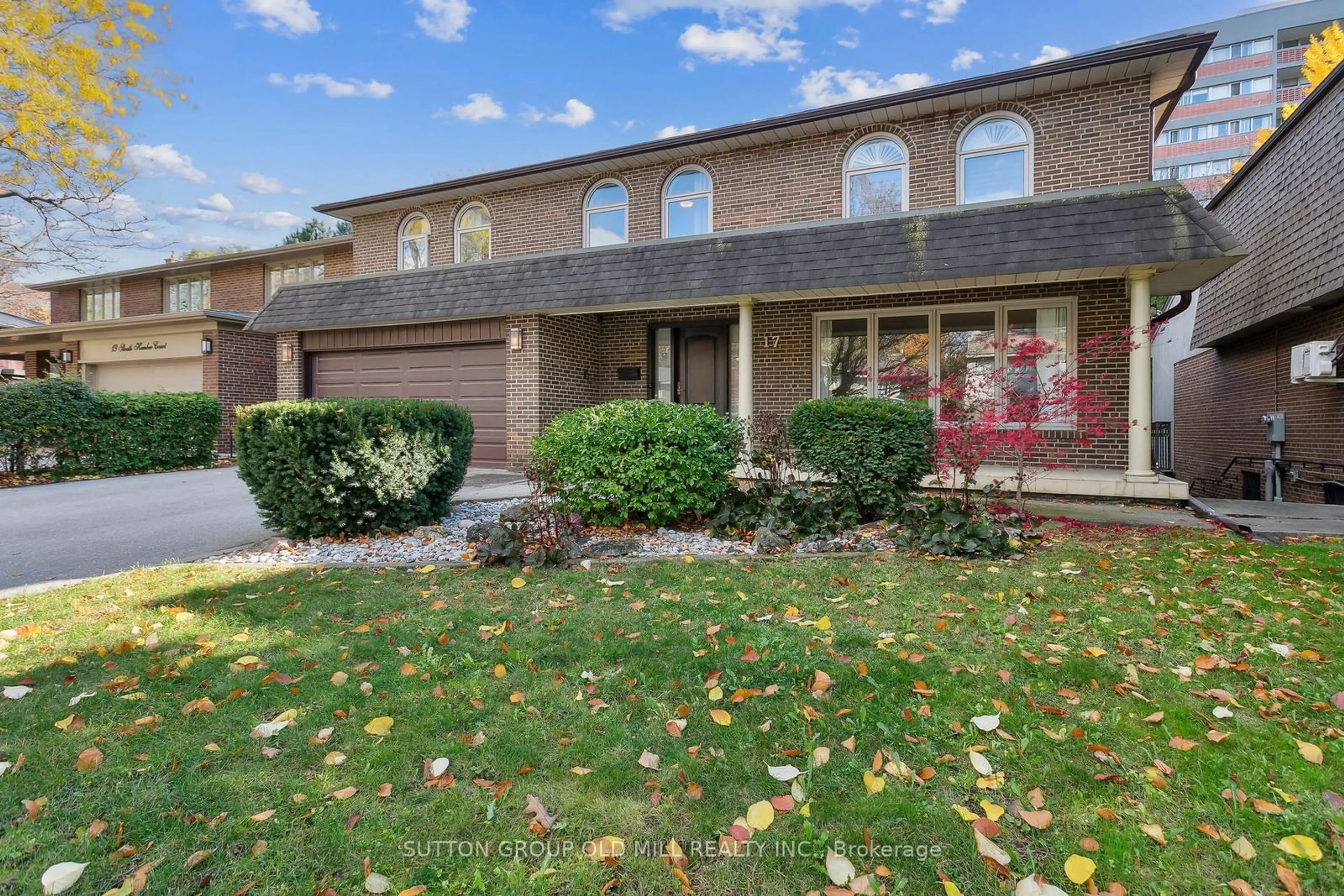 A pic from exterior of the house or condo, the fenced backyard for 17 Strath Humber Crt, Toronto Ontario M9A 4C8