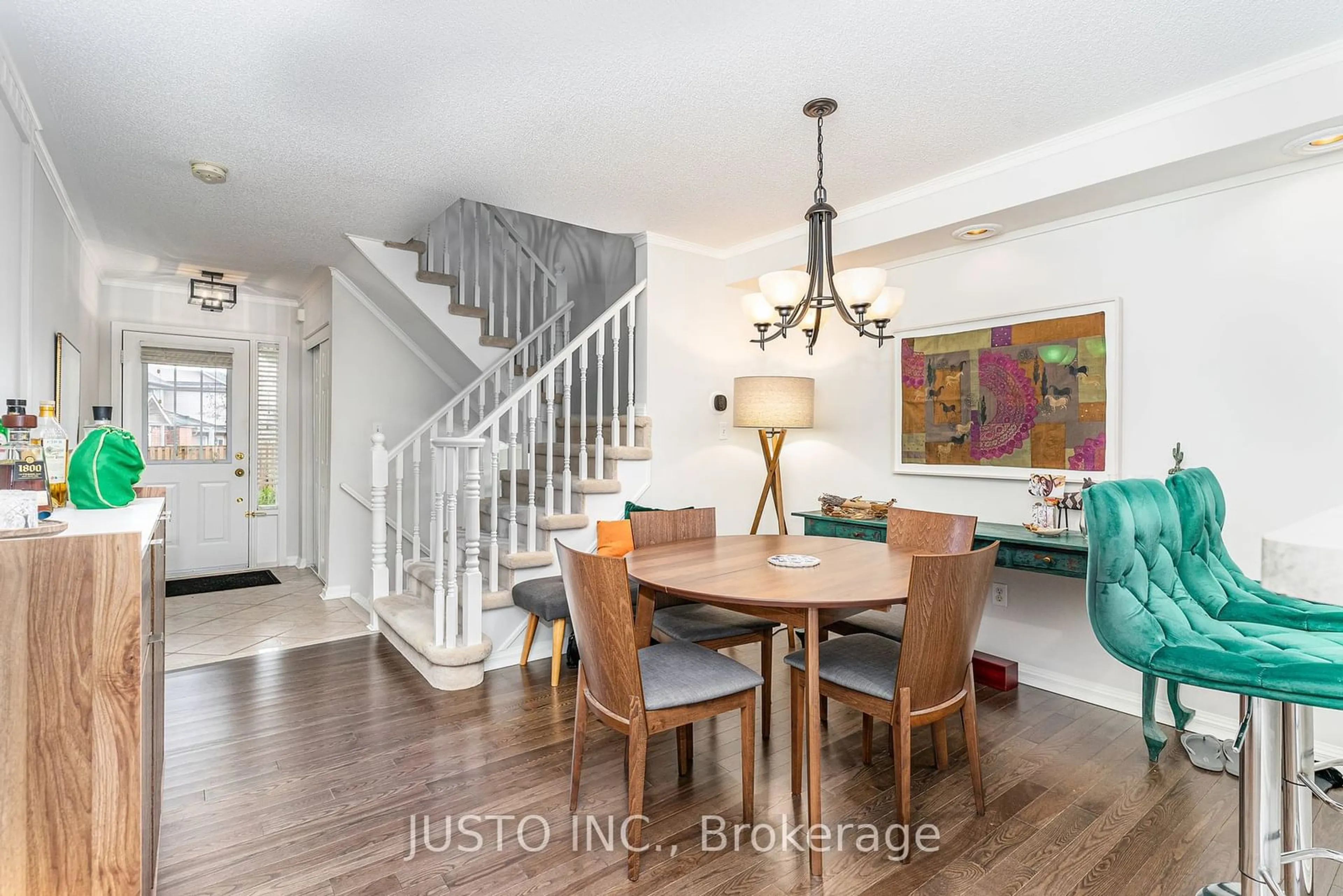 Dining room, wood floors, cottage for 2225 Amberglen Crt, Oakville Ontario L6M 4W8