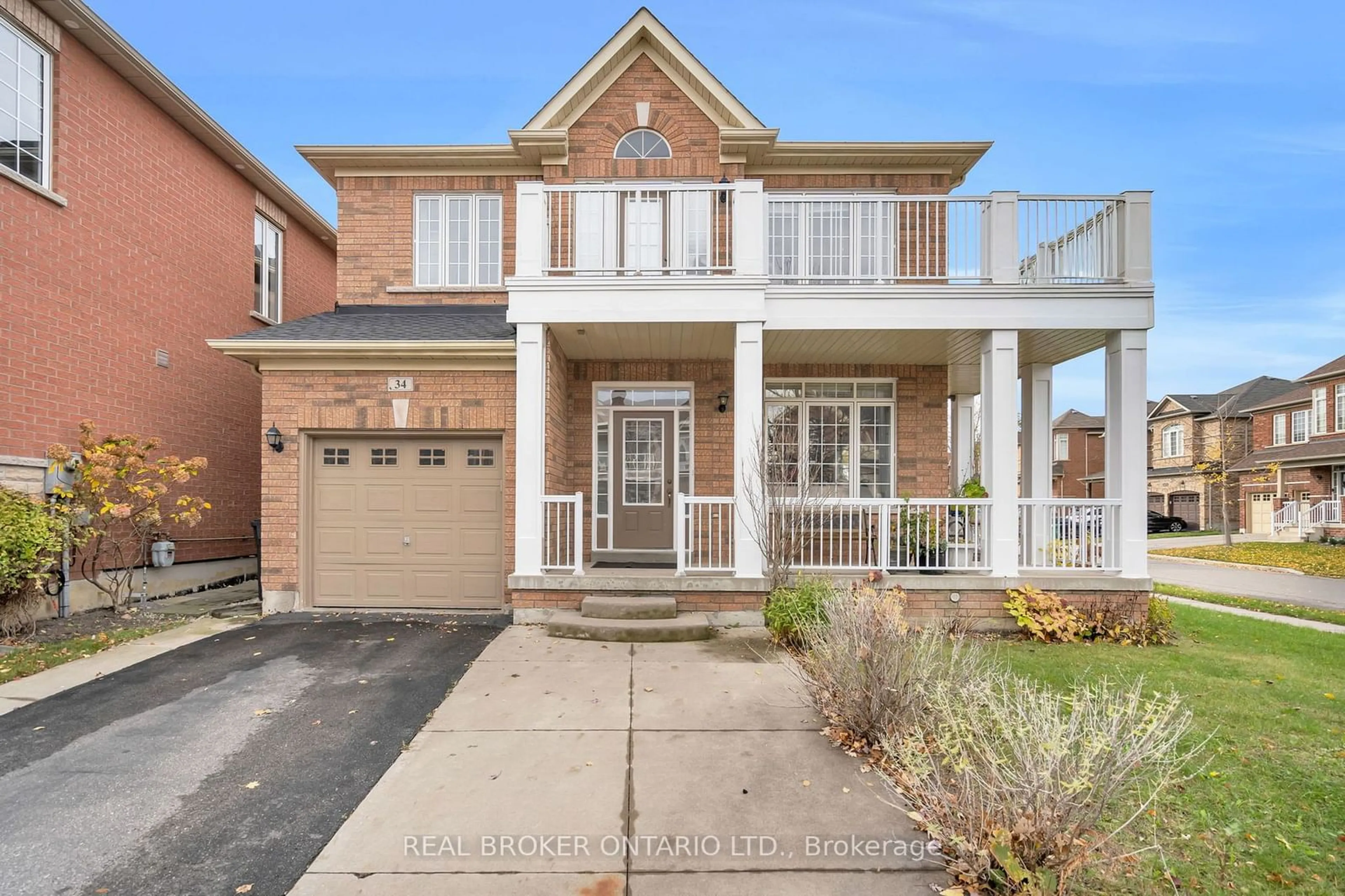 Home with brick exterior material for 34 Tennant Dr, Brampton Ontario L6R 0G6