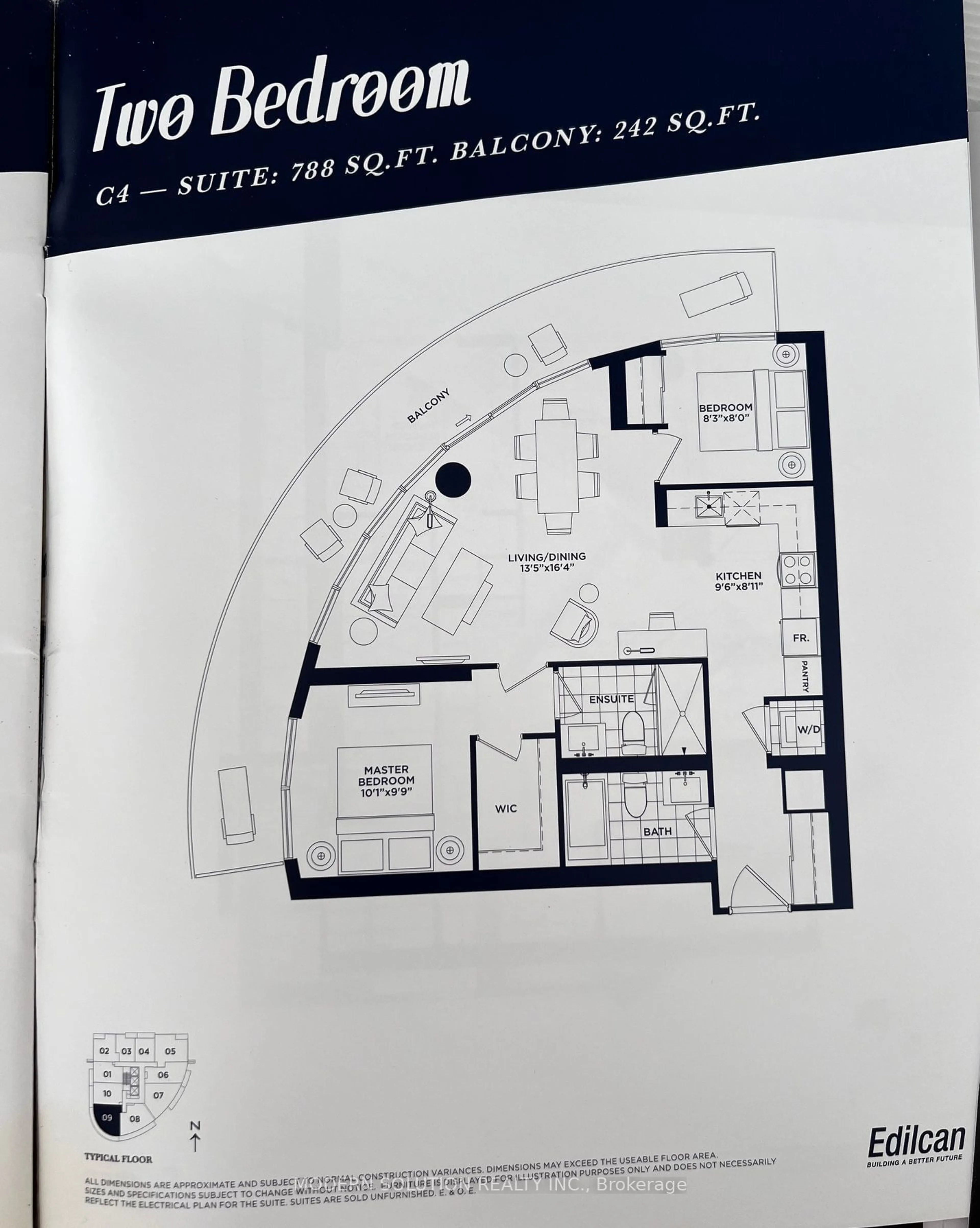 Floor plan for 30 Gibbs Rd #1709, Toronto Ontario M9B 0E4