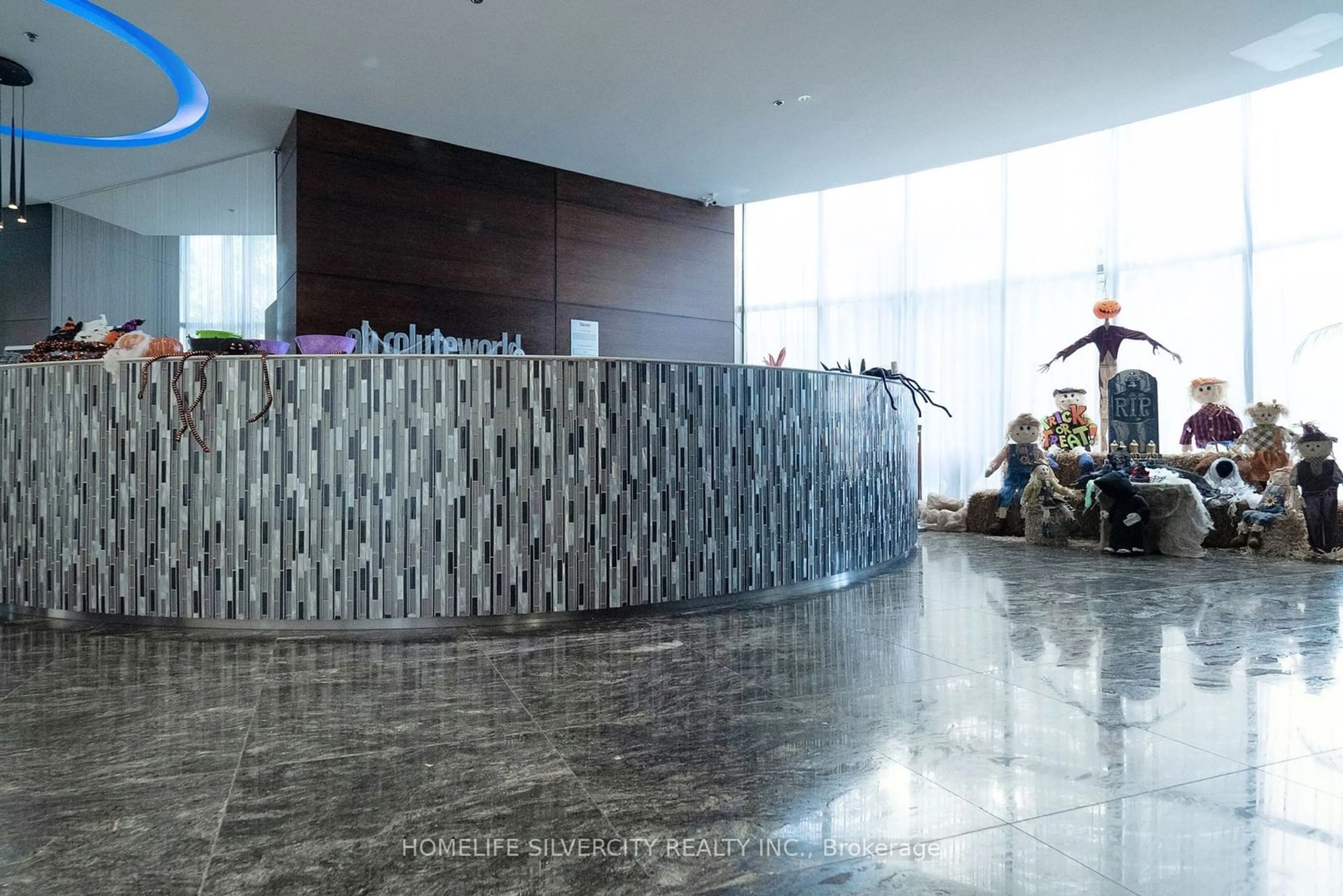 Indoor lobby, cement floor for 50 Absolute Ave #3902, Mississauga Ontario L4Z 0A8