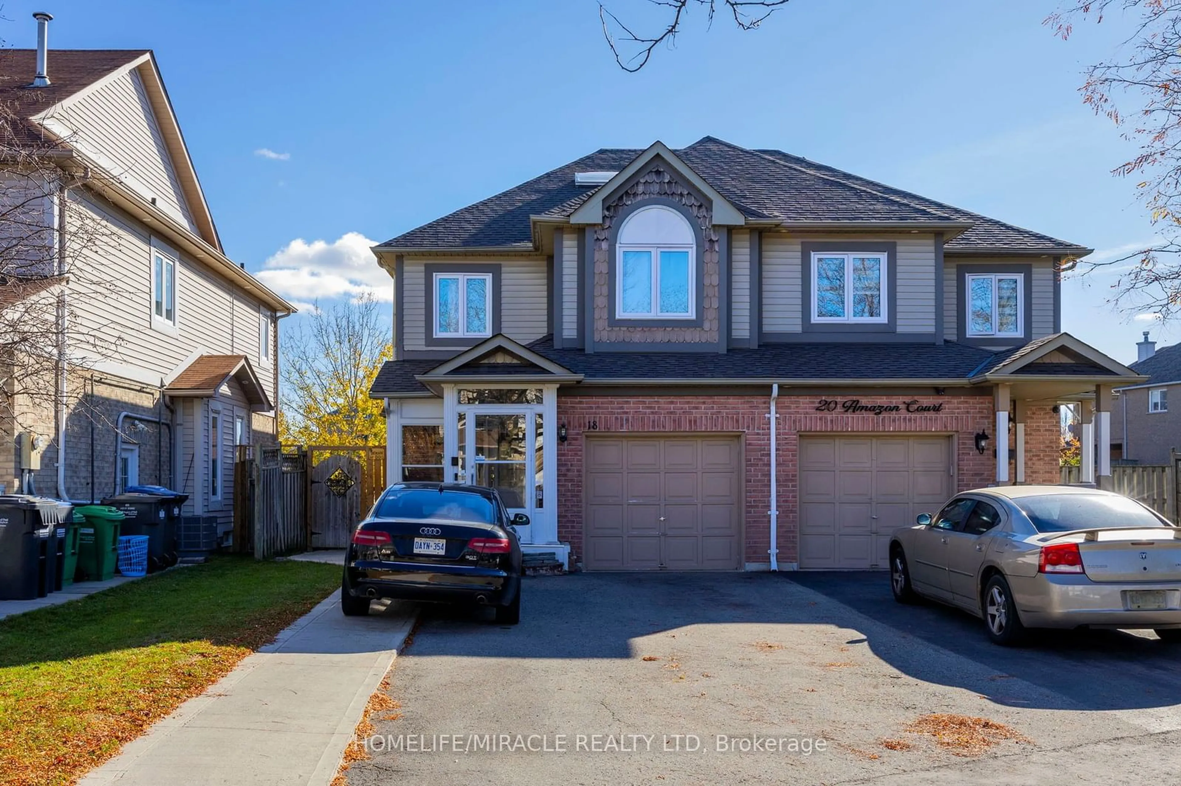 Frontside or backside of a home, the street view for 18 Amazon Crt, Brampton Ontario L6R 1C7