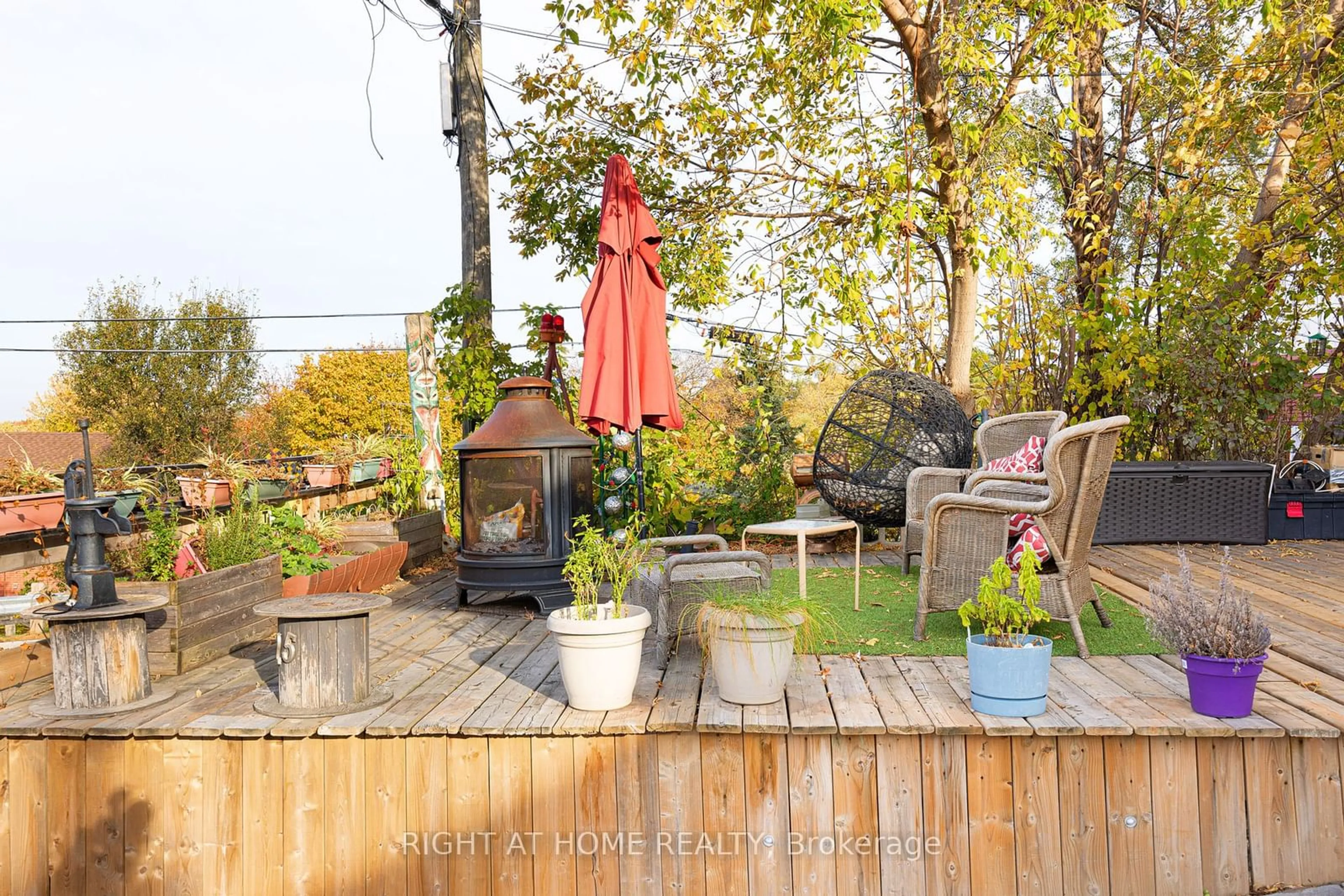 Patio, the fenced backyard for 25 Glenhaven St, Toronto Ontario M6M 3L9