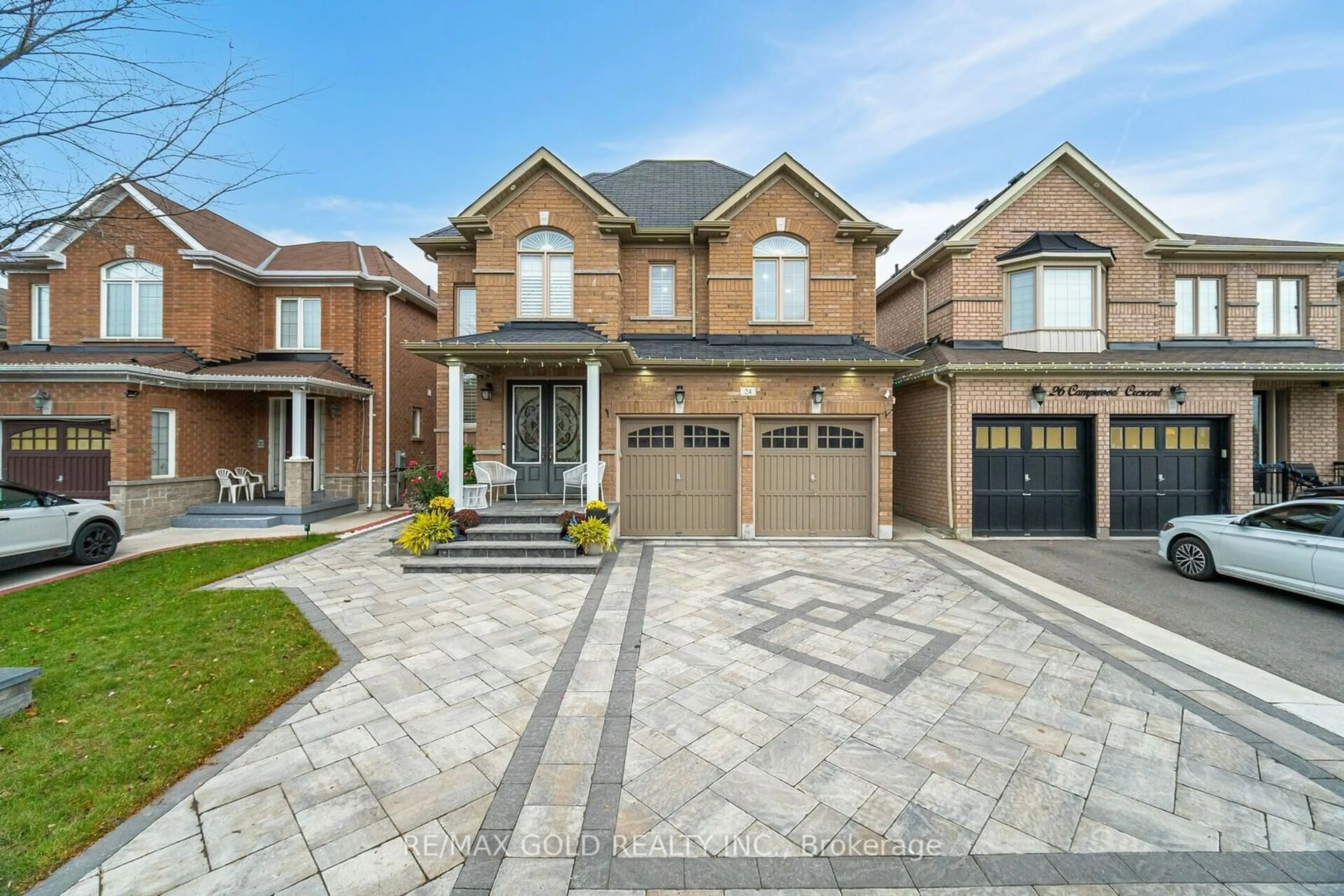 Home with brick exterior material for 24 Campwood Cres, Brampton Ontario L6P 3S6