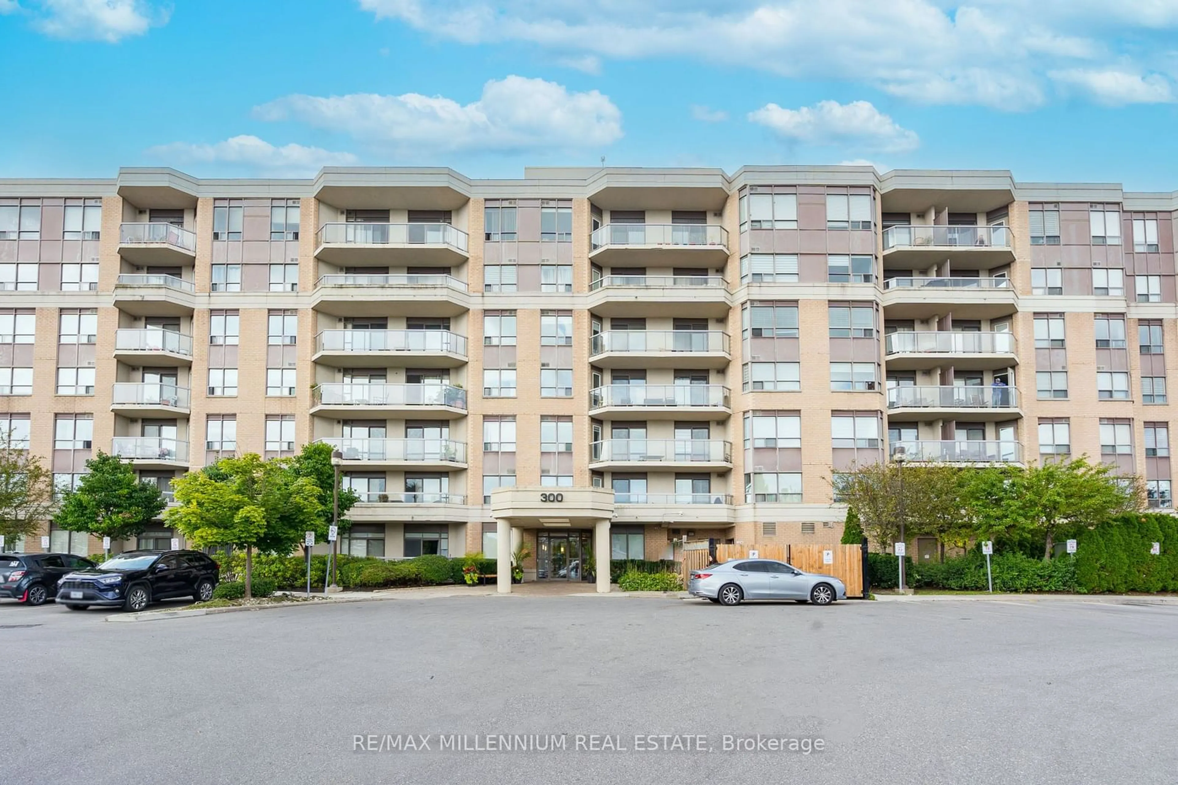 A pic from exterior of the house or condo, the front or back of building for 300 Ray Lawson Blvd #107, Brampton Ontario L6Y 5H5