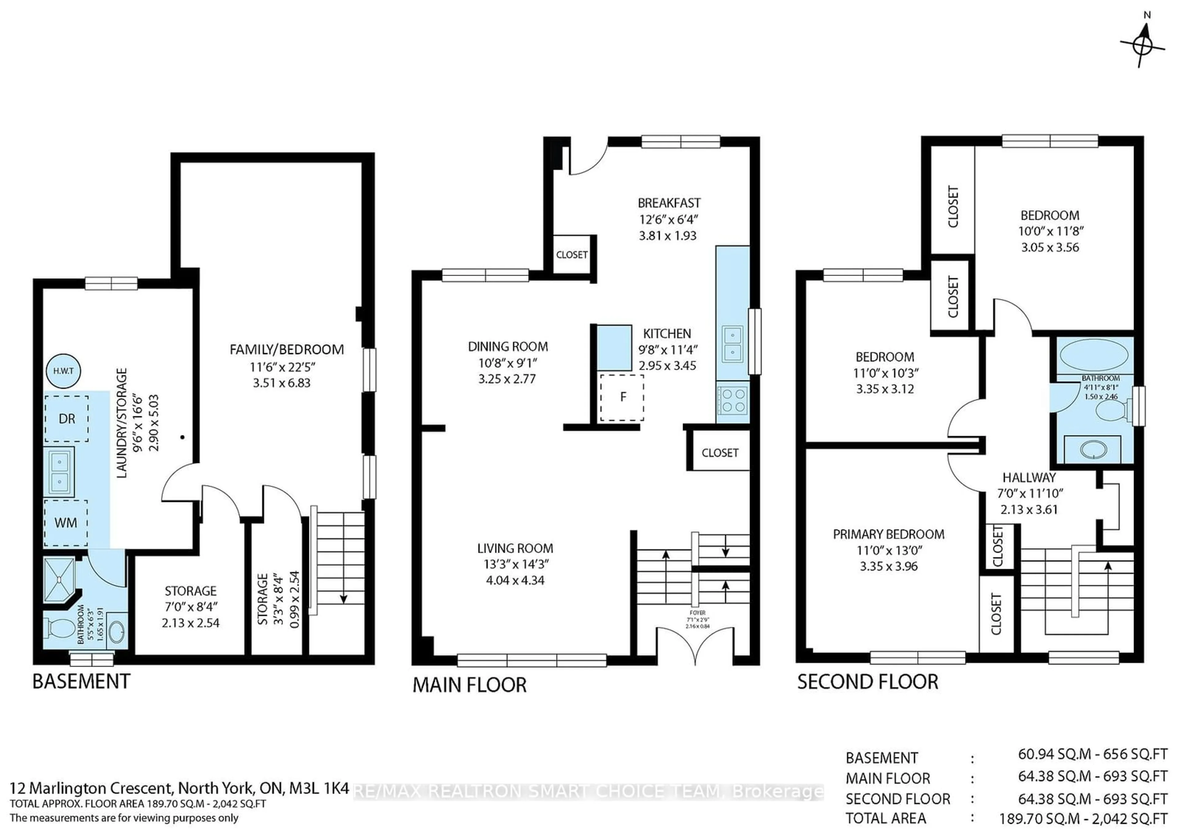 Floor plan for 12 Marlington Cres, Toronto Ontario M3L 1K4