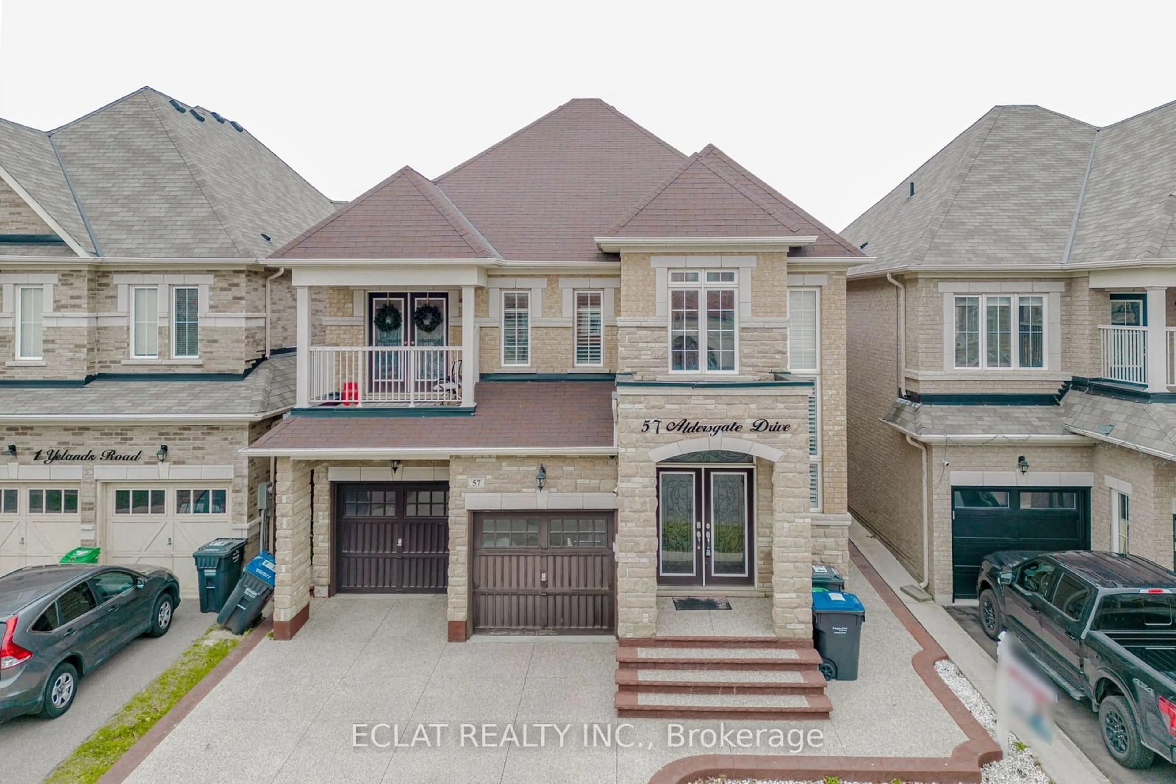 A pic from exterior of the house or condo, the street view for 57 Aldersgate Dr, Brampton Ontario L7A 3Z9