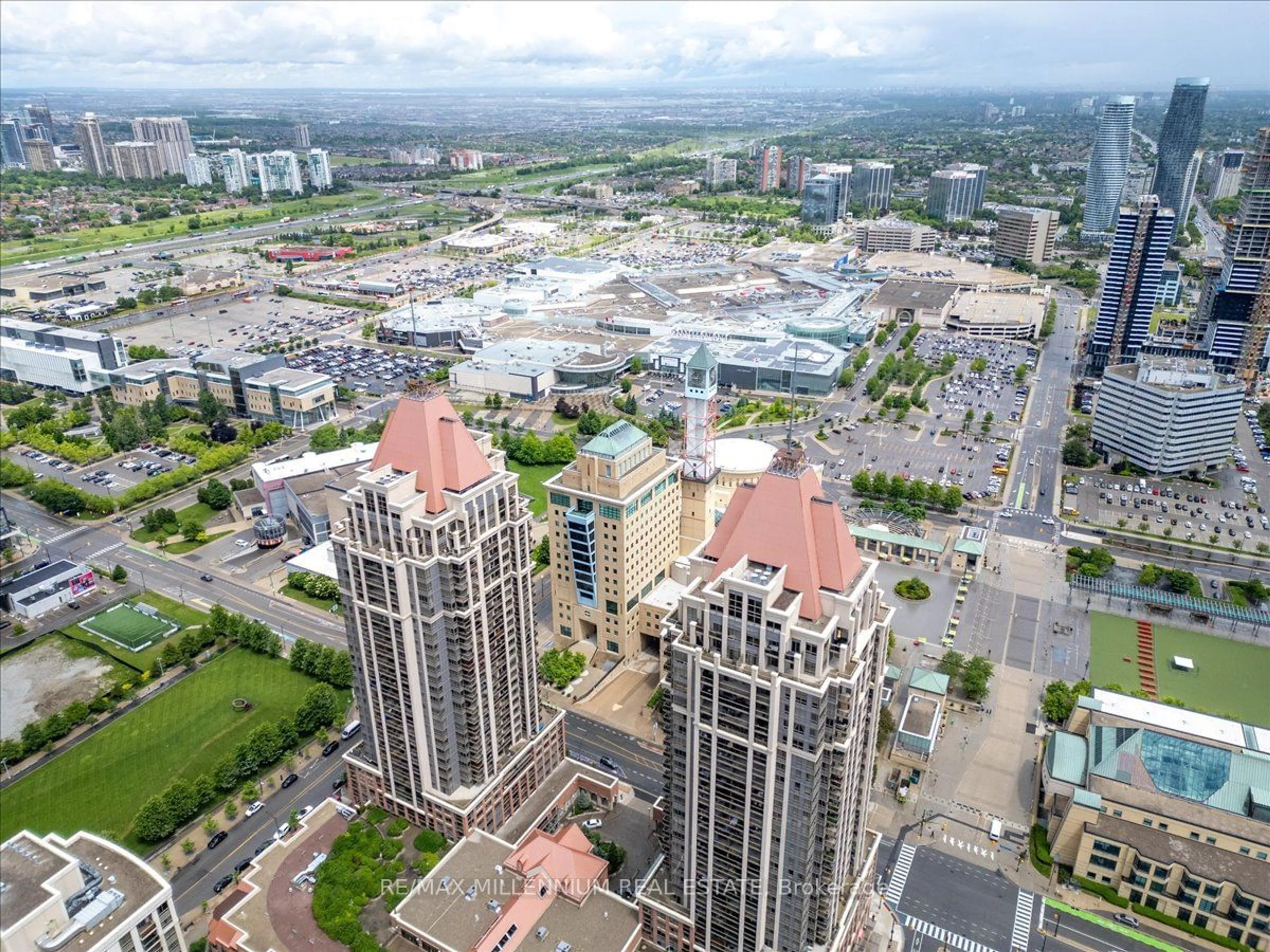 A pic from exterior of the house or condo, the view of city buildings for 4080 Living Arts Dr #702, Mississauga Ontario L5B 4M8