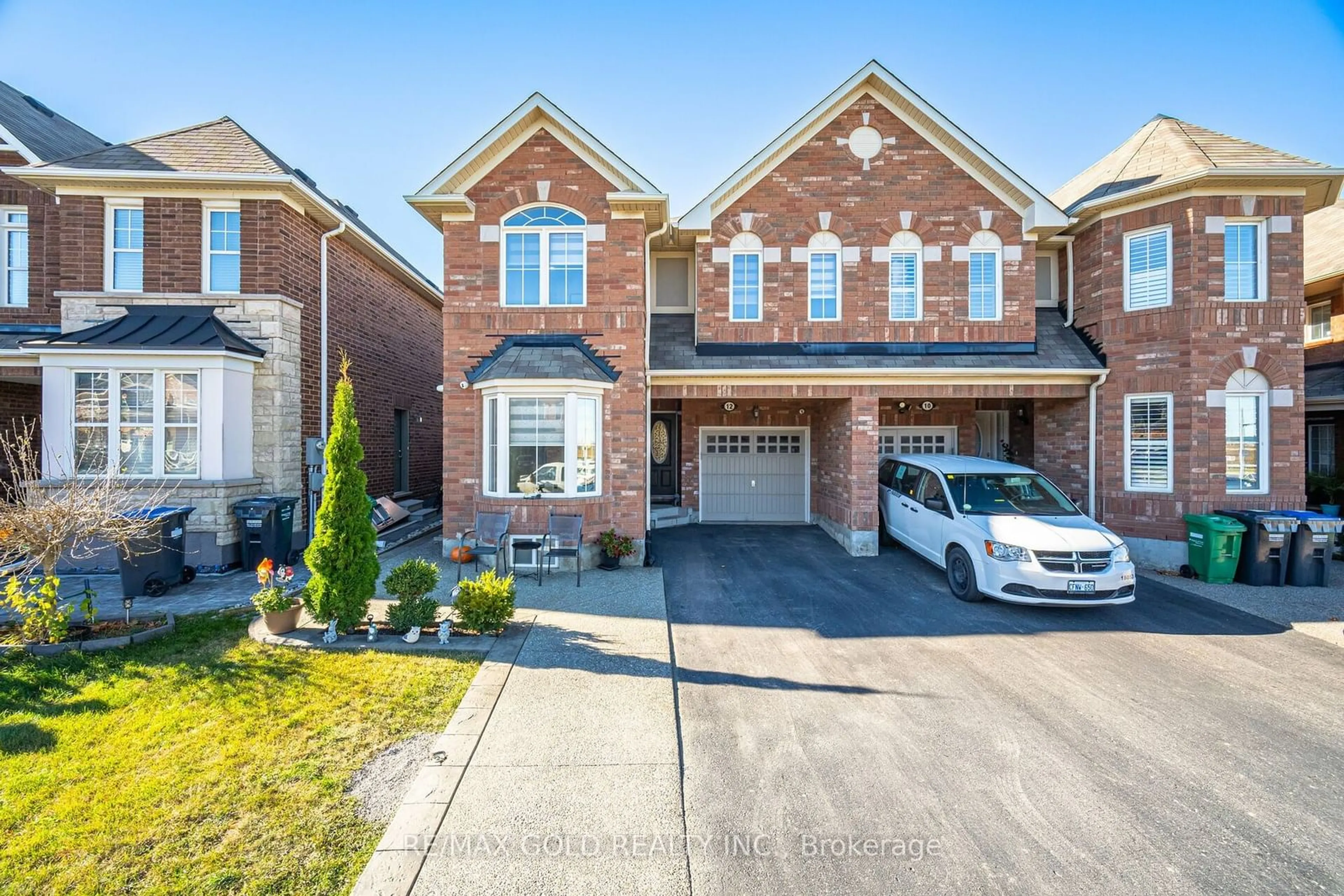 Home with brick exterior material for 12 Apple Valley Way, Brampton Ontario L6P 3P8