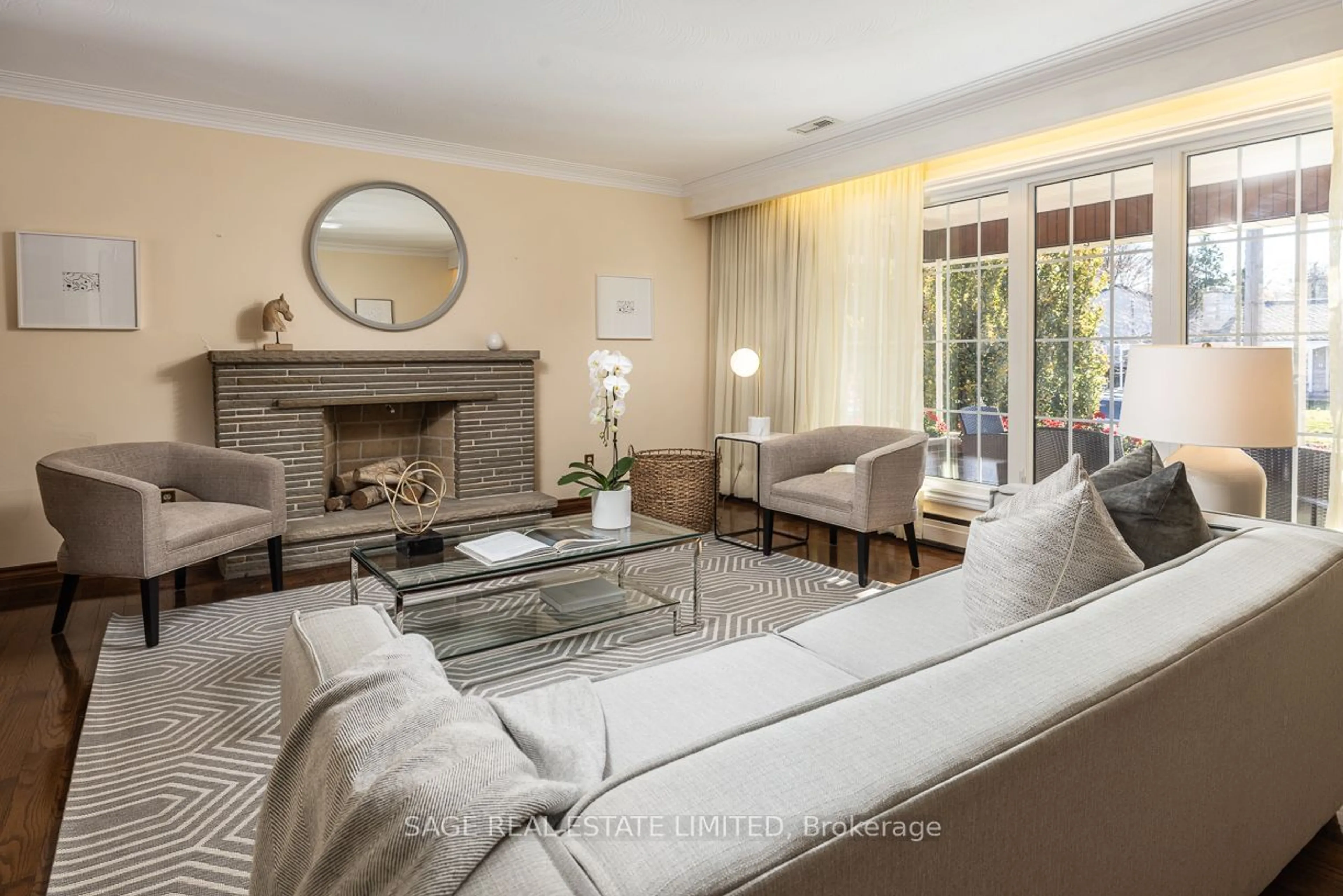 Living room, wood floors for 35 Buxton Rd, Toronto Ontario M3M 1Y6