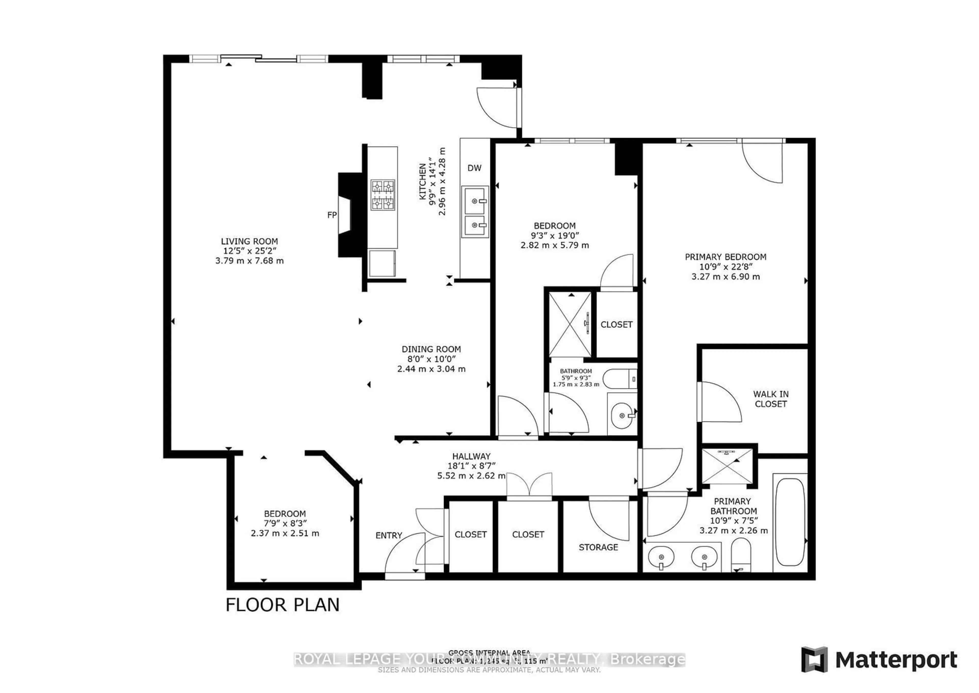 Floor plan for 3085 Bloor St #606, Toronto Ontario M8X 1C9