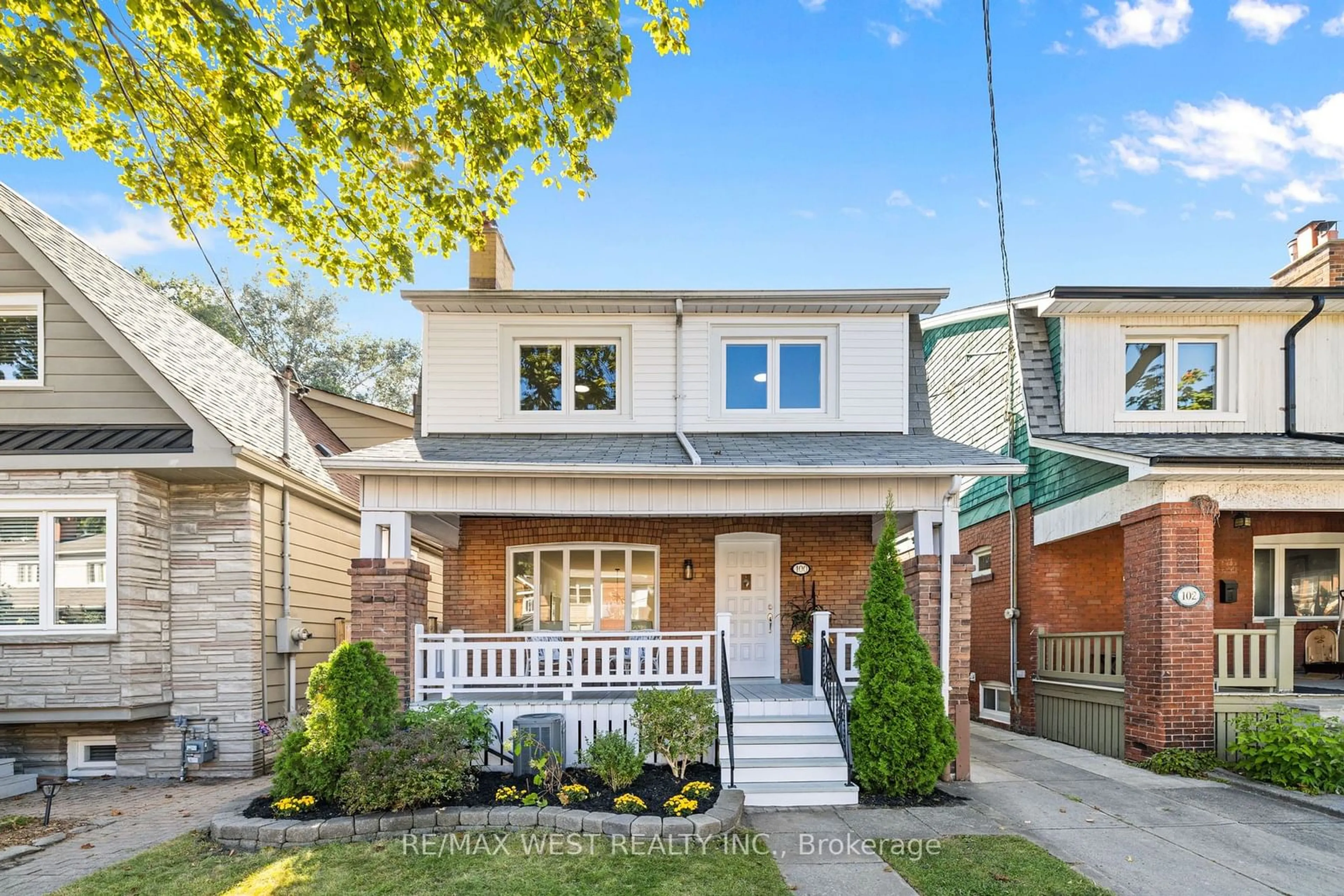 Home with brick exterior material for 100 Runnymede Rd, Toronto Ontario M6S 2Y3