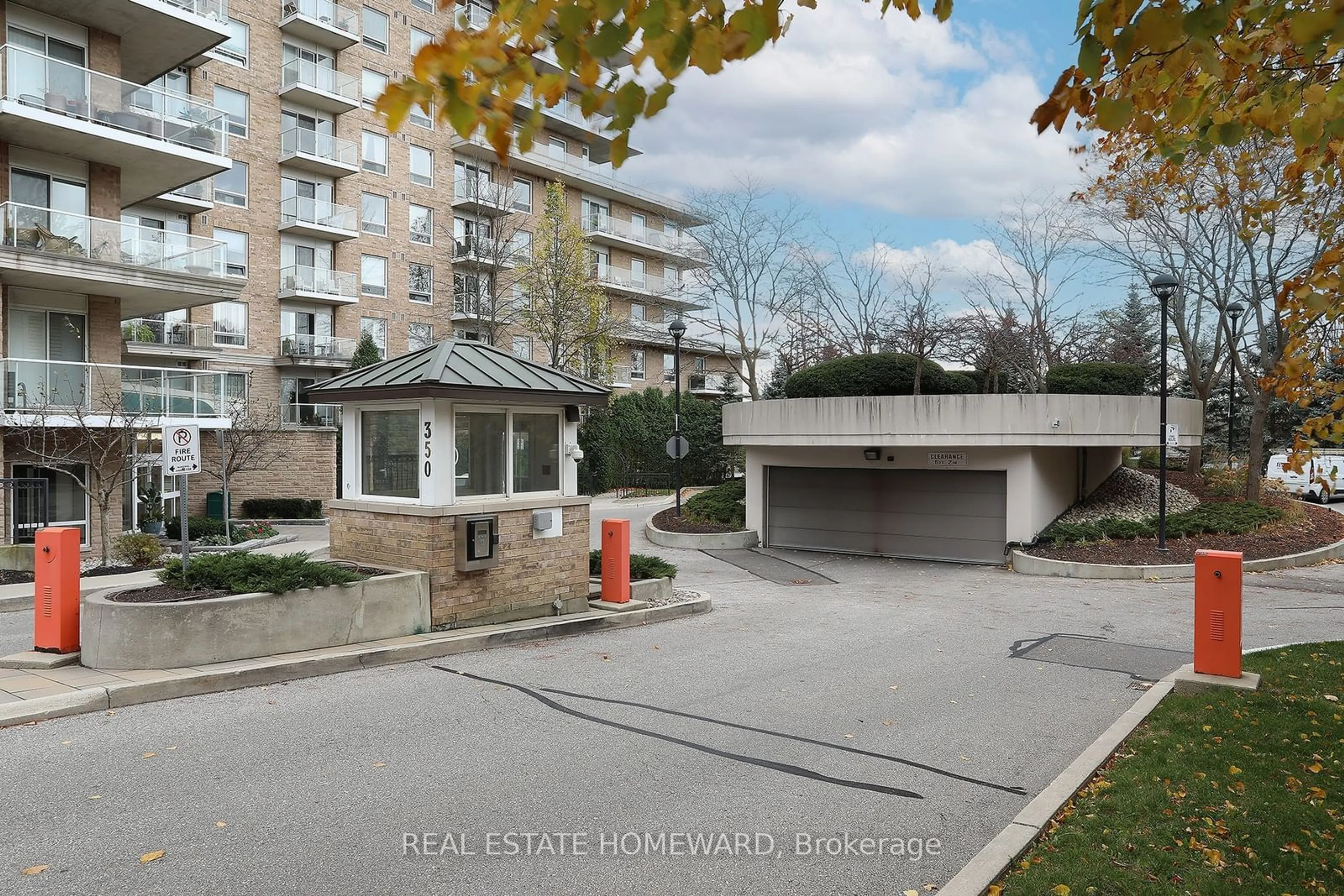 A pic from exterior of the house or condo, the street view for 350 Mill Rd #306, Toronto Ontario M9C 5R7