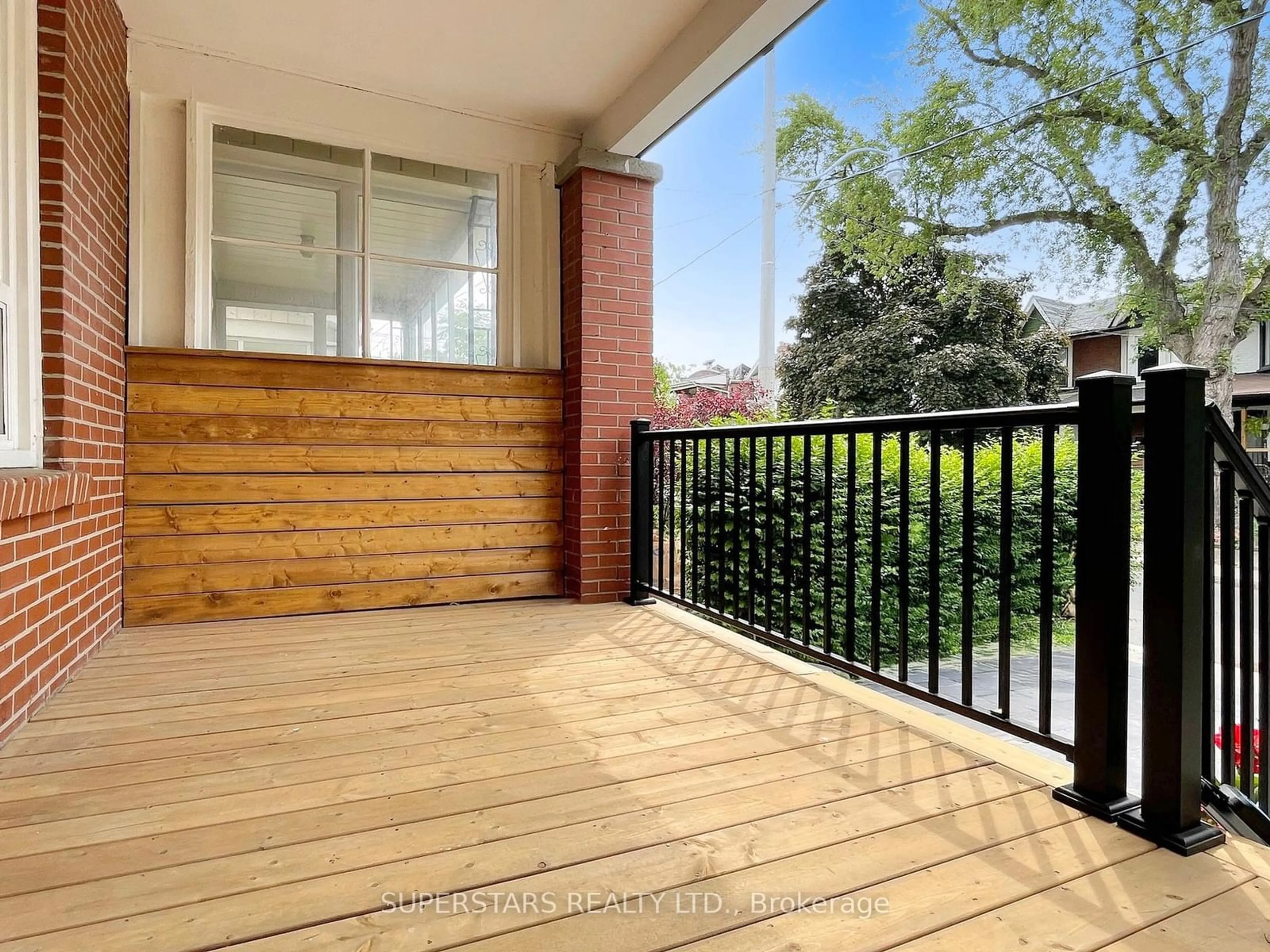 Balcony in the apartment, the fenced backyard for 120 Ascot Ave, Toronto Ontario M6E 1G2