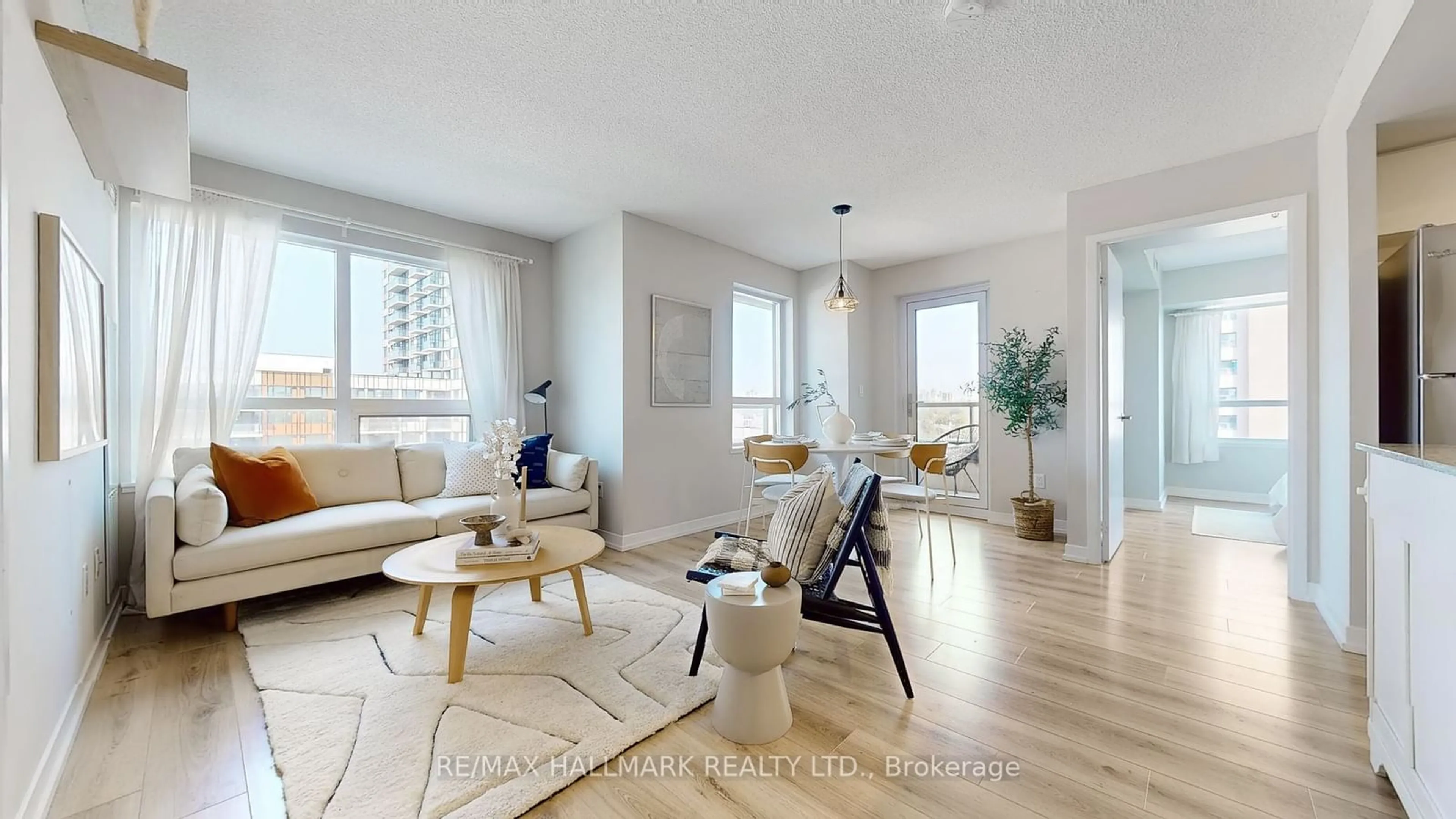 Living room, wood floors for 1410 Dupont St #801, Toronto Ontario M6H 0B6