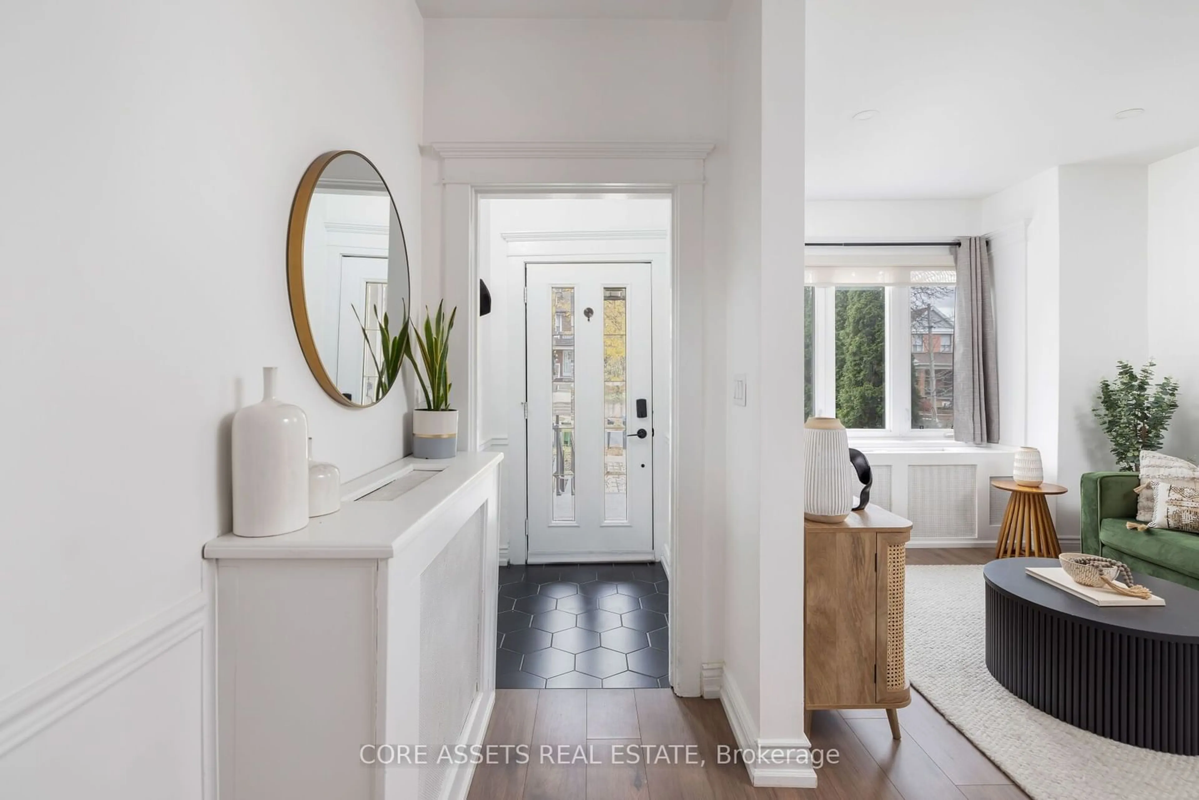 Contemporary bathroom, wood floors for 148 Caledonia Rd, Toronto Ontario M6E 4S7