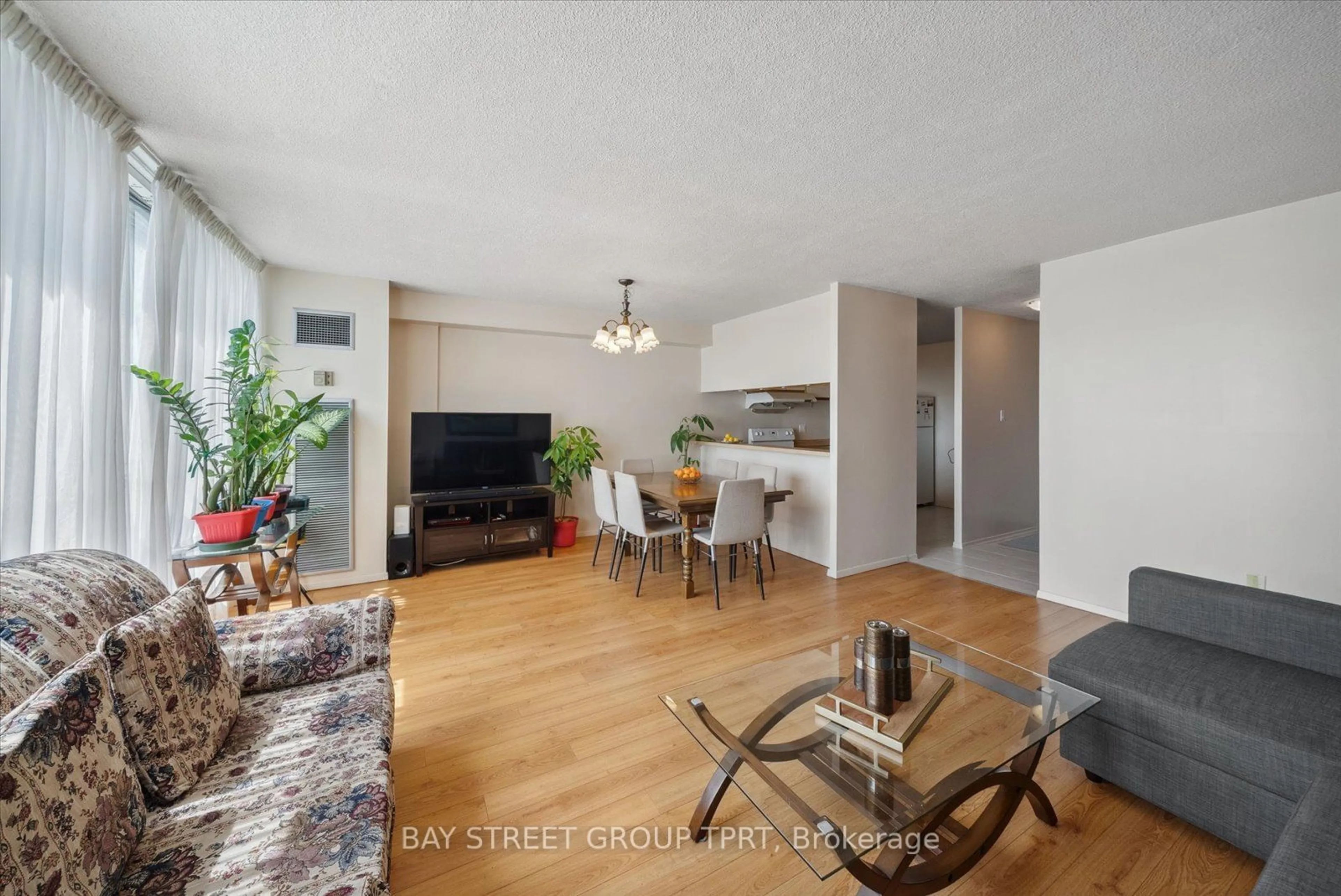 Living room, wood floors for 10 Martha Eaton Way #901, Toronto Ontario M6M 5B3