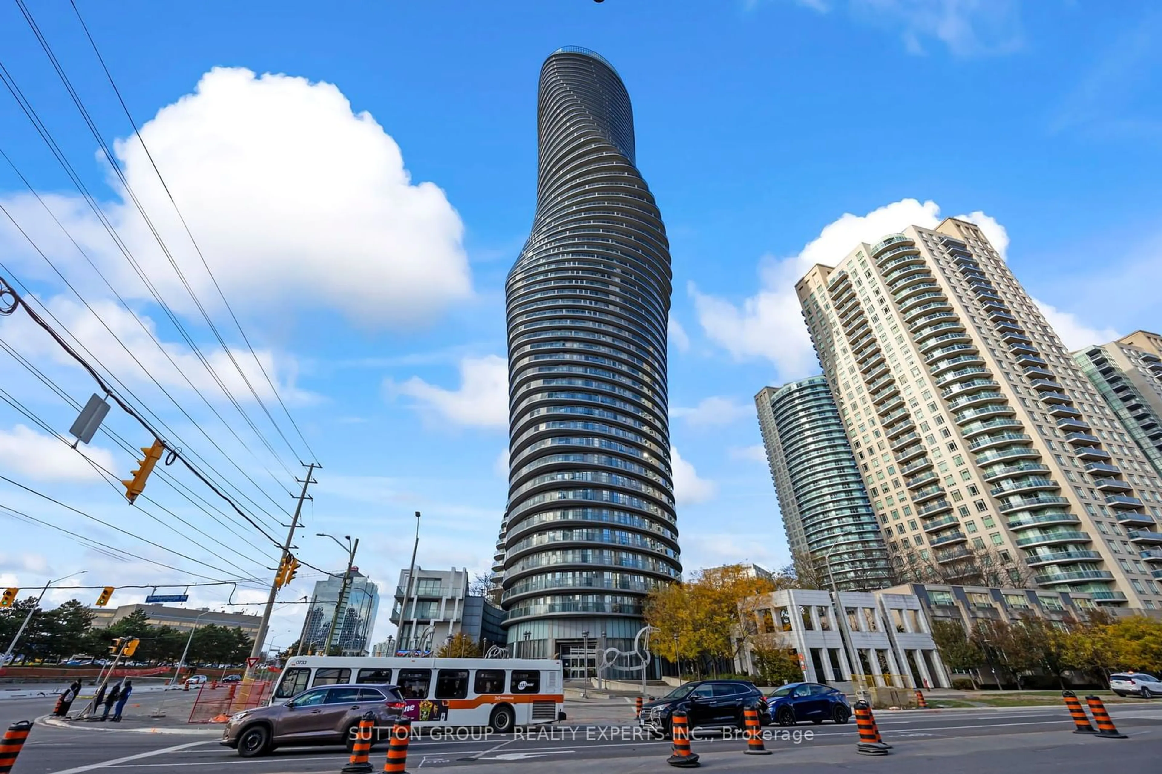 A pic from exterior of the house or condo, the view of city buildings for 60 Absolute Ave #1901, Mississauga Ontario L4Z 0A9