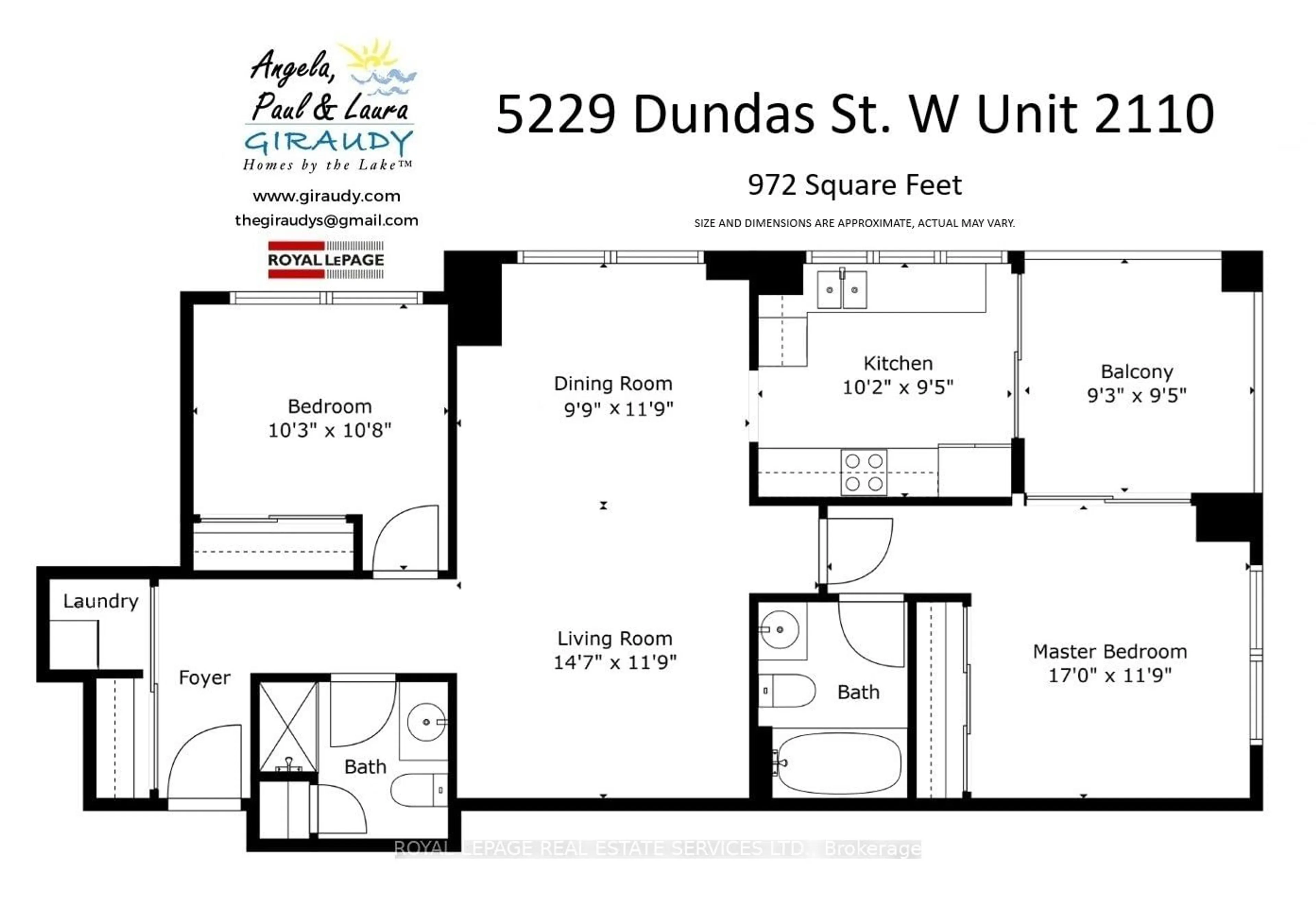 Floor plan for 5229 Dundas St #2110, Toronto Ontario M9B 6L9