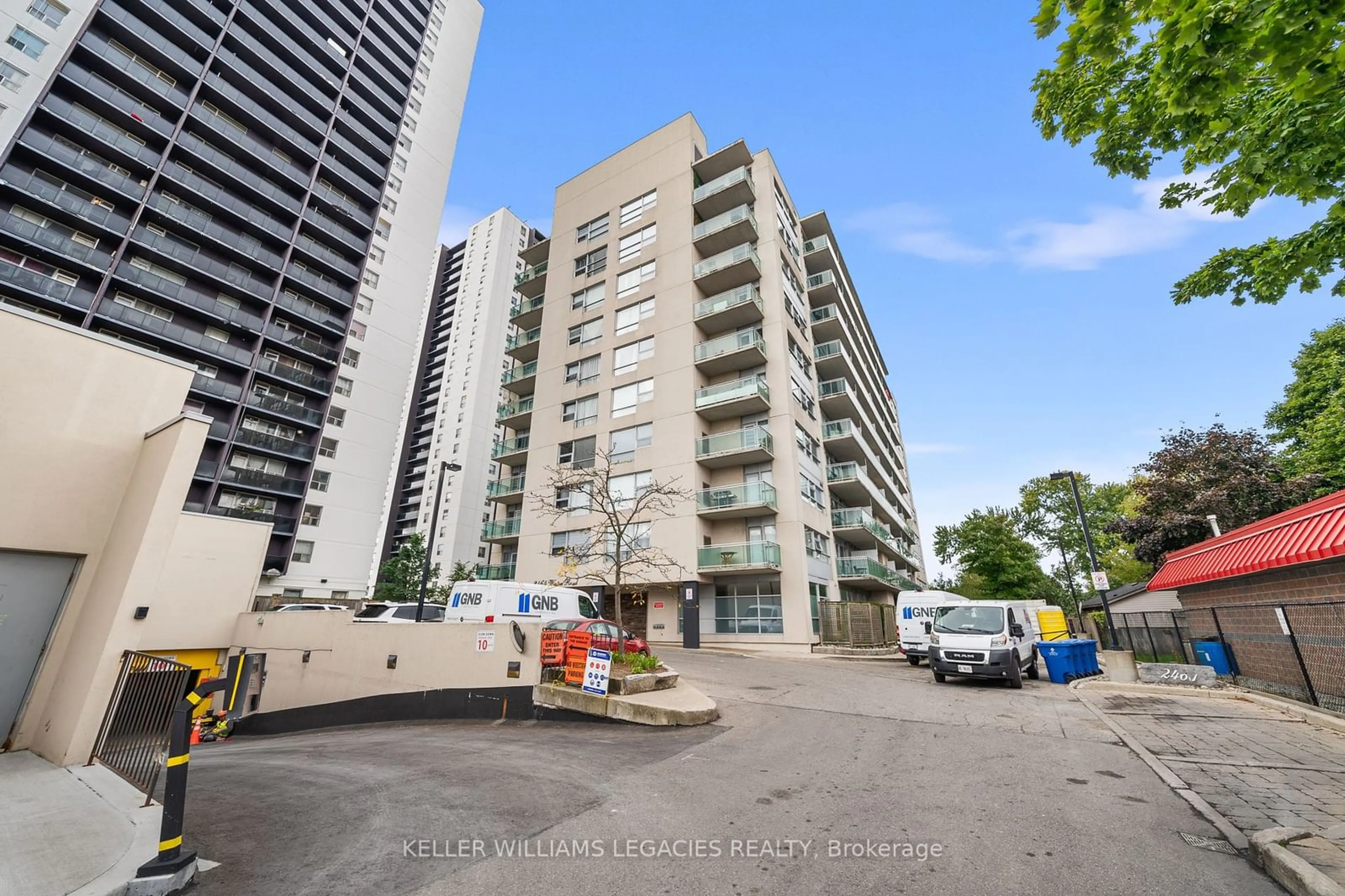 A pic from exterior of the house or condo, the street view for 2464 Weston Rd #405, Toronto Ontario M9N 0A2