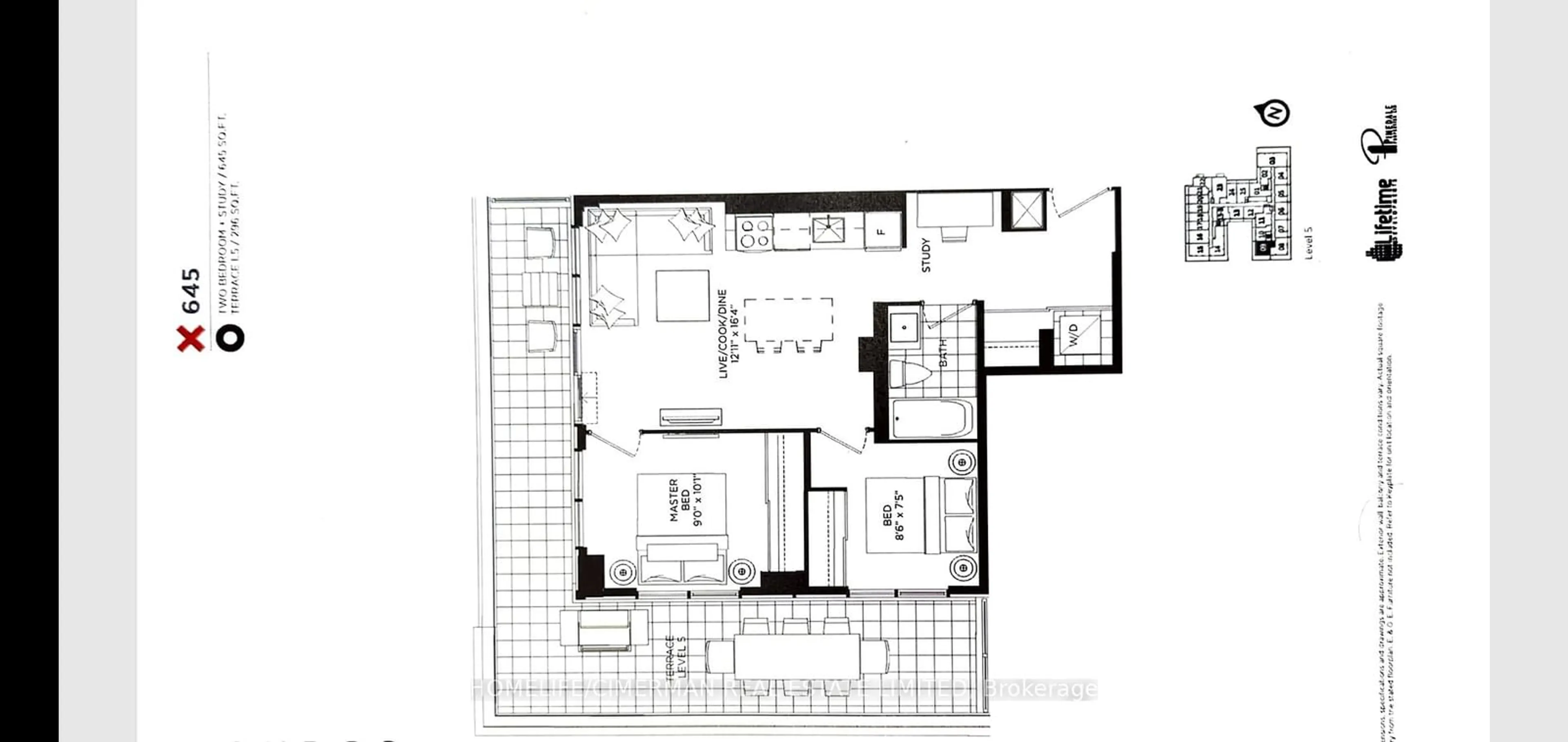 Floor plan for 270 Dufferin St #509, Toronto Ontario M6K 0H8