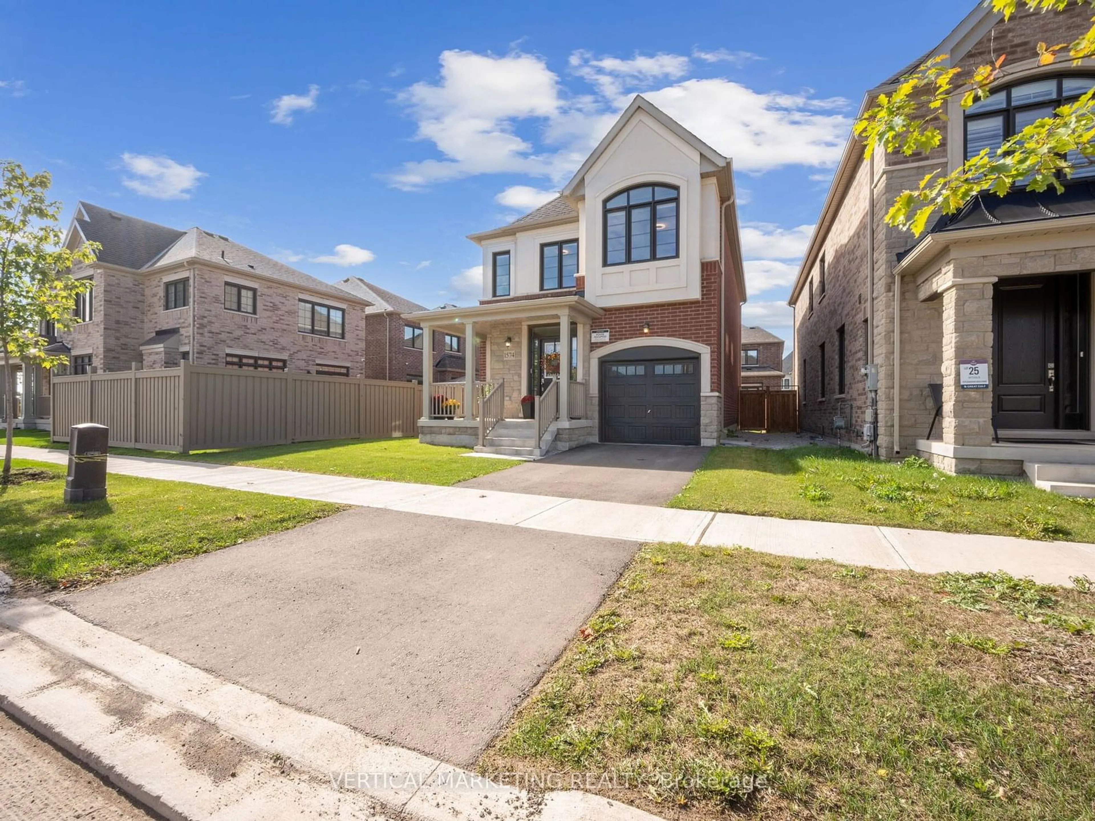 Frontside or backside of a home, the street view for 1574 Kovachik Blvd, Milton Ontario L9E 1T4