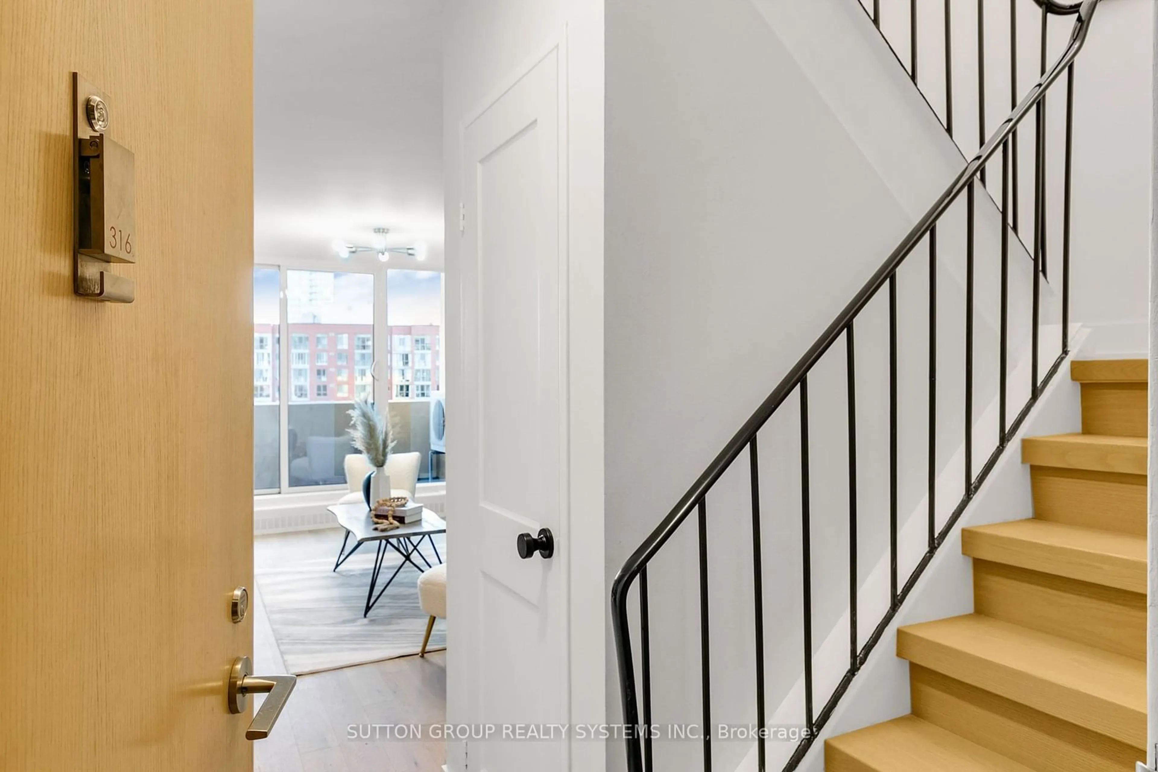 Indoor entryway, wood floors for 60 Southport St #316, Toronto Ontario M6S 3N4