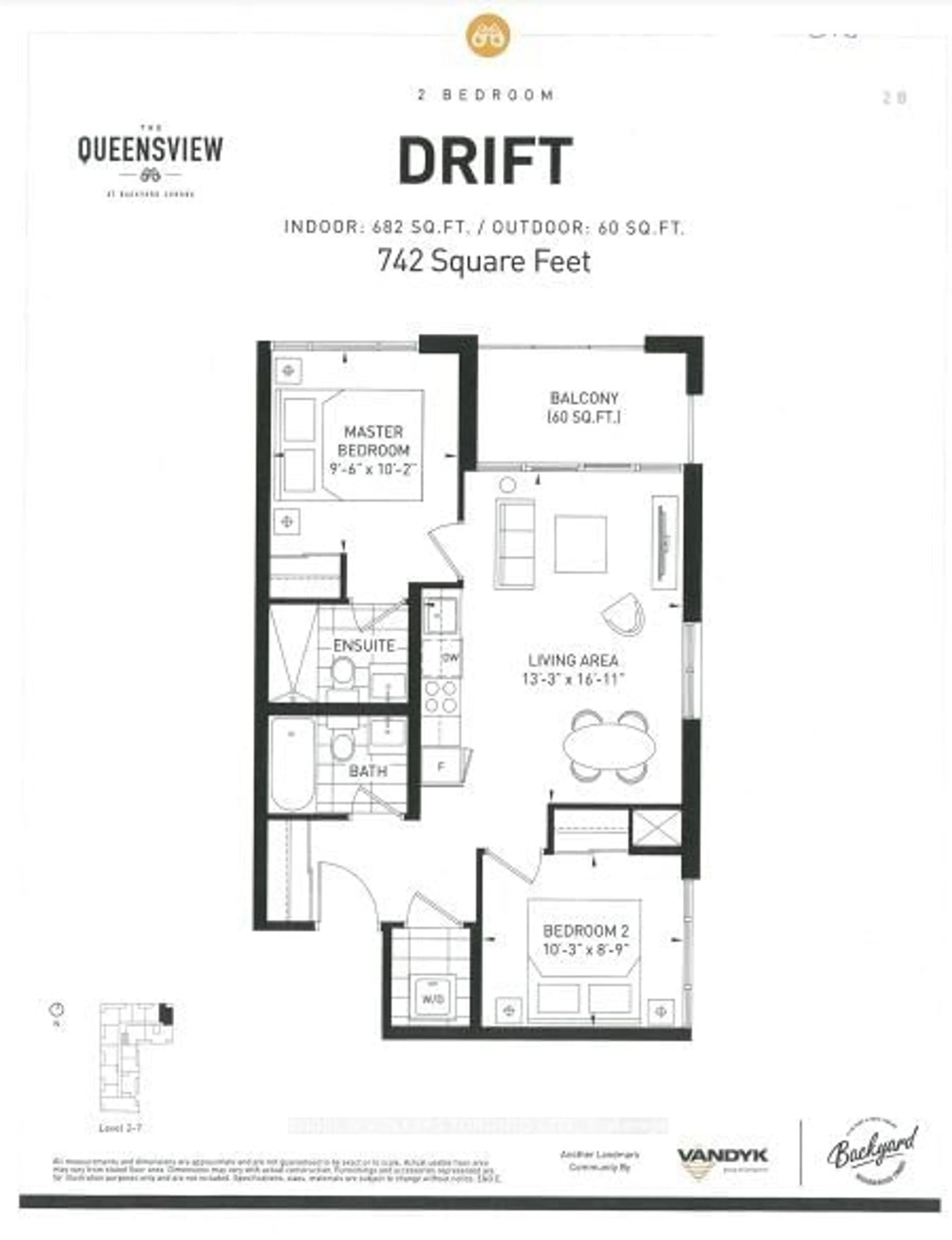 Floor plan for 25 Neighbourhood Lane #713, Toronto Ontario M8Y 0C4