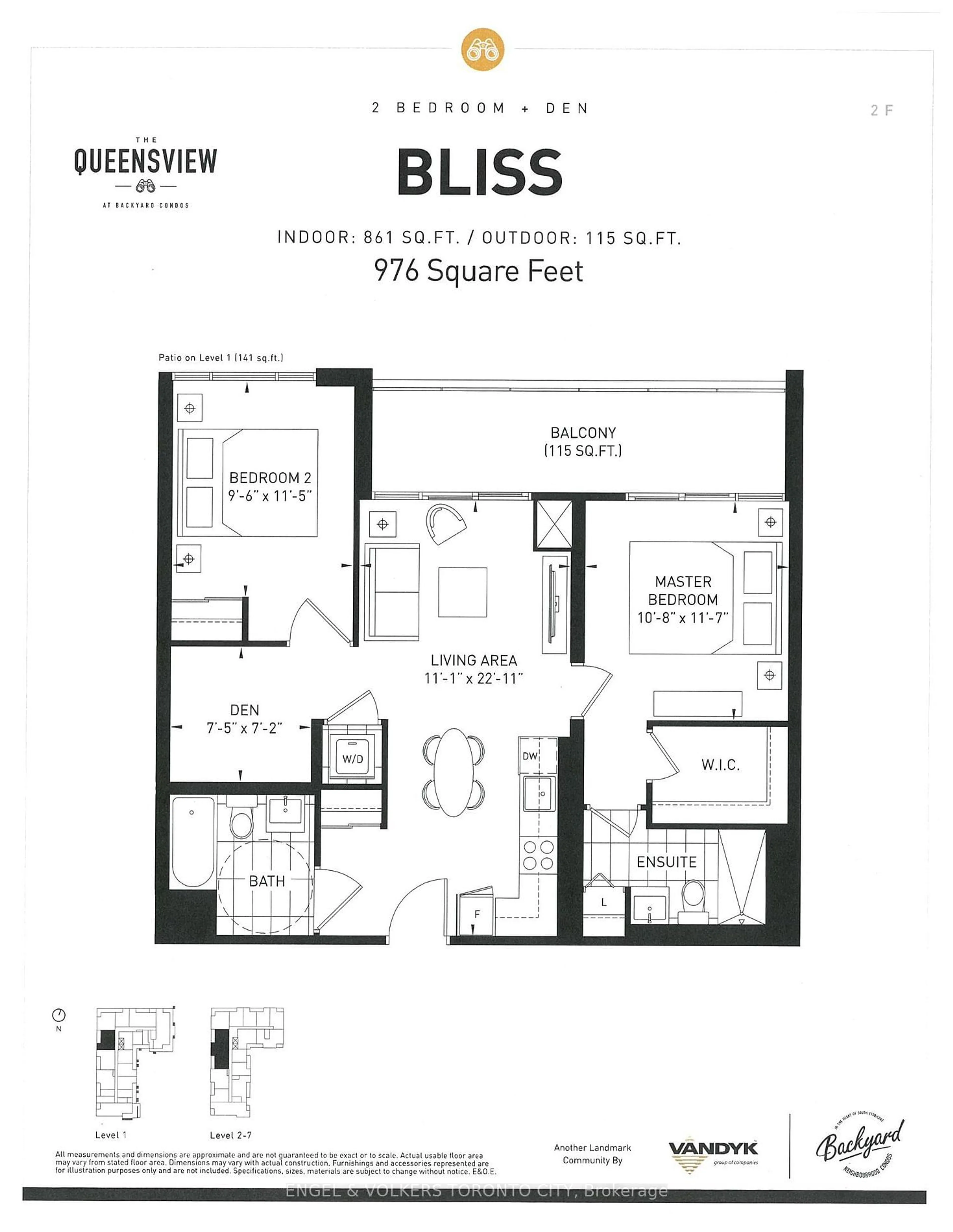 Floor plan for 25 Neighbourhood Lane #208, Toronto Ontario M8Y 0C4