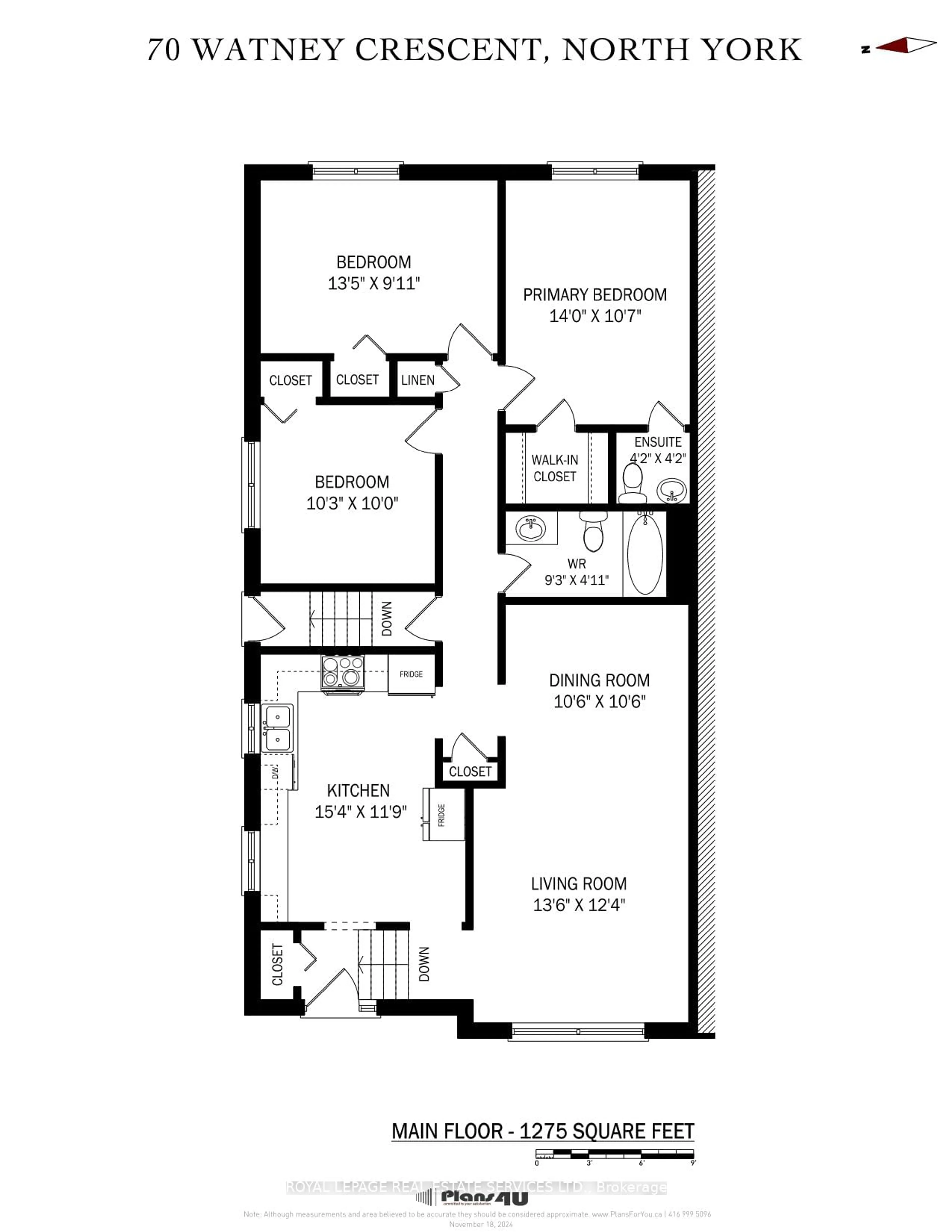 Floor plan for 70 Watney Cres, Toronto Ontario M3L 2C9