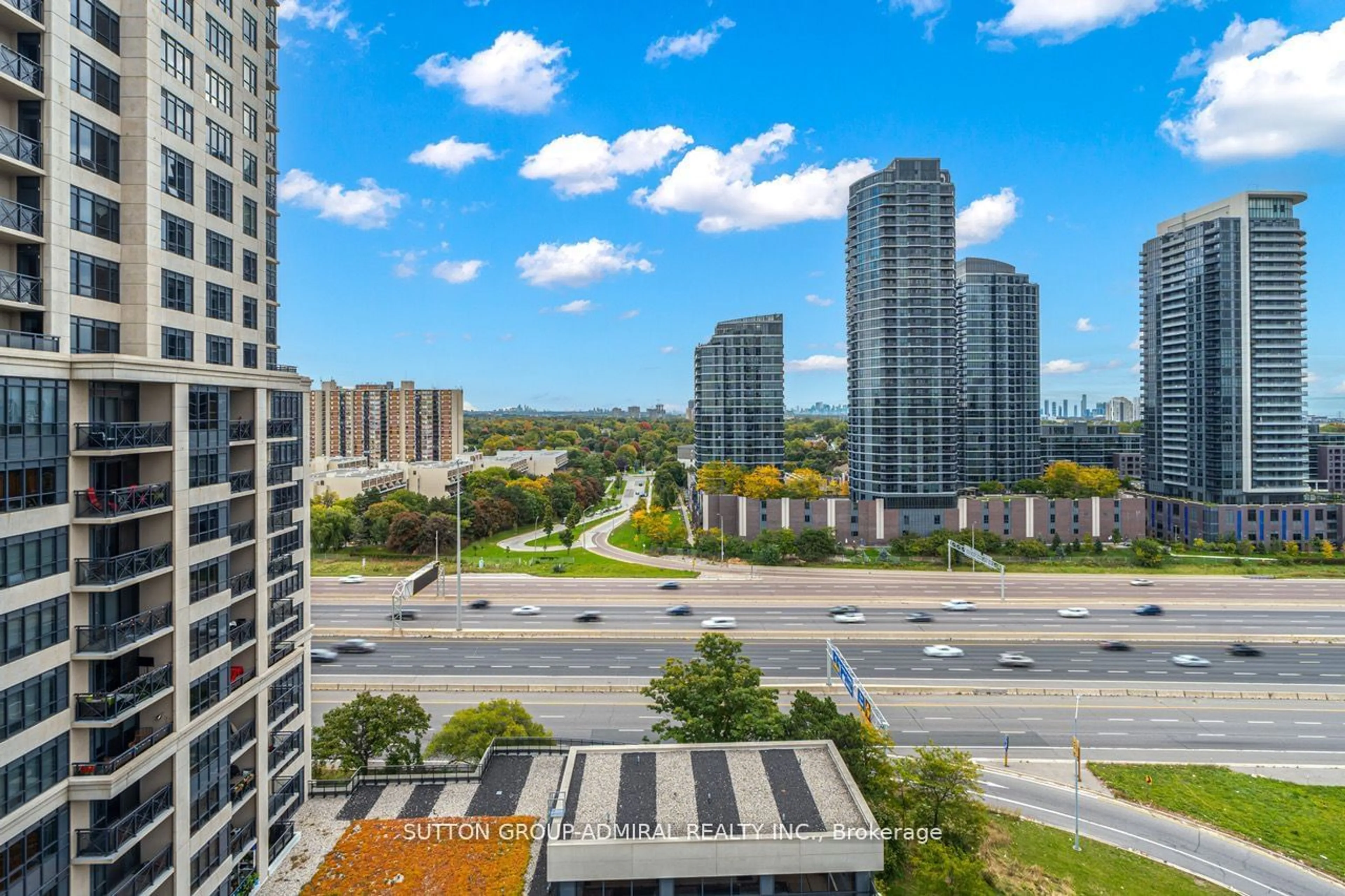 A pic from exterior of the house or condo, the view of city buildings for 6 Eva Rd #1205, Toronto Ontario M9C 0B1