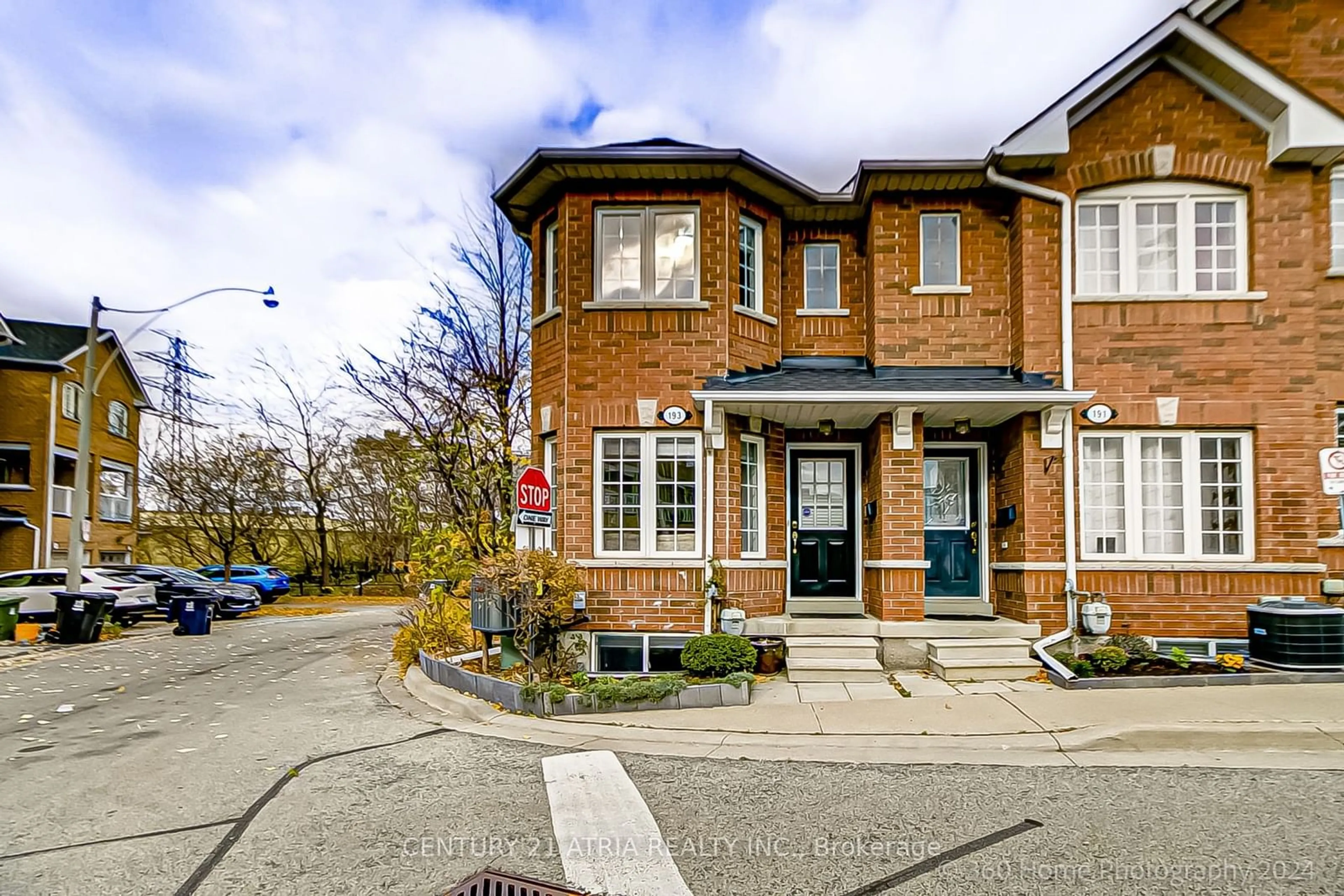 A pic from exterior of the house or condo, the street view for 193 Brickworks Lane, Toronto Ontario M6N 5H8